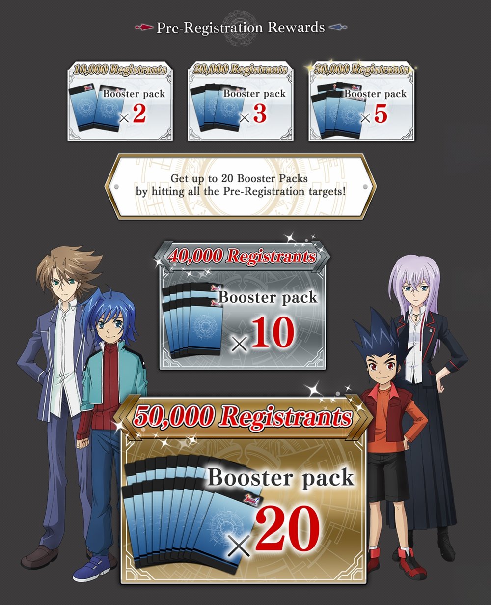 Preregistration rewards of Vanguard Zero cardfightvanguardzero