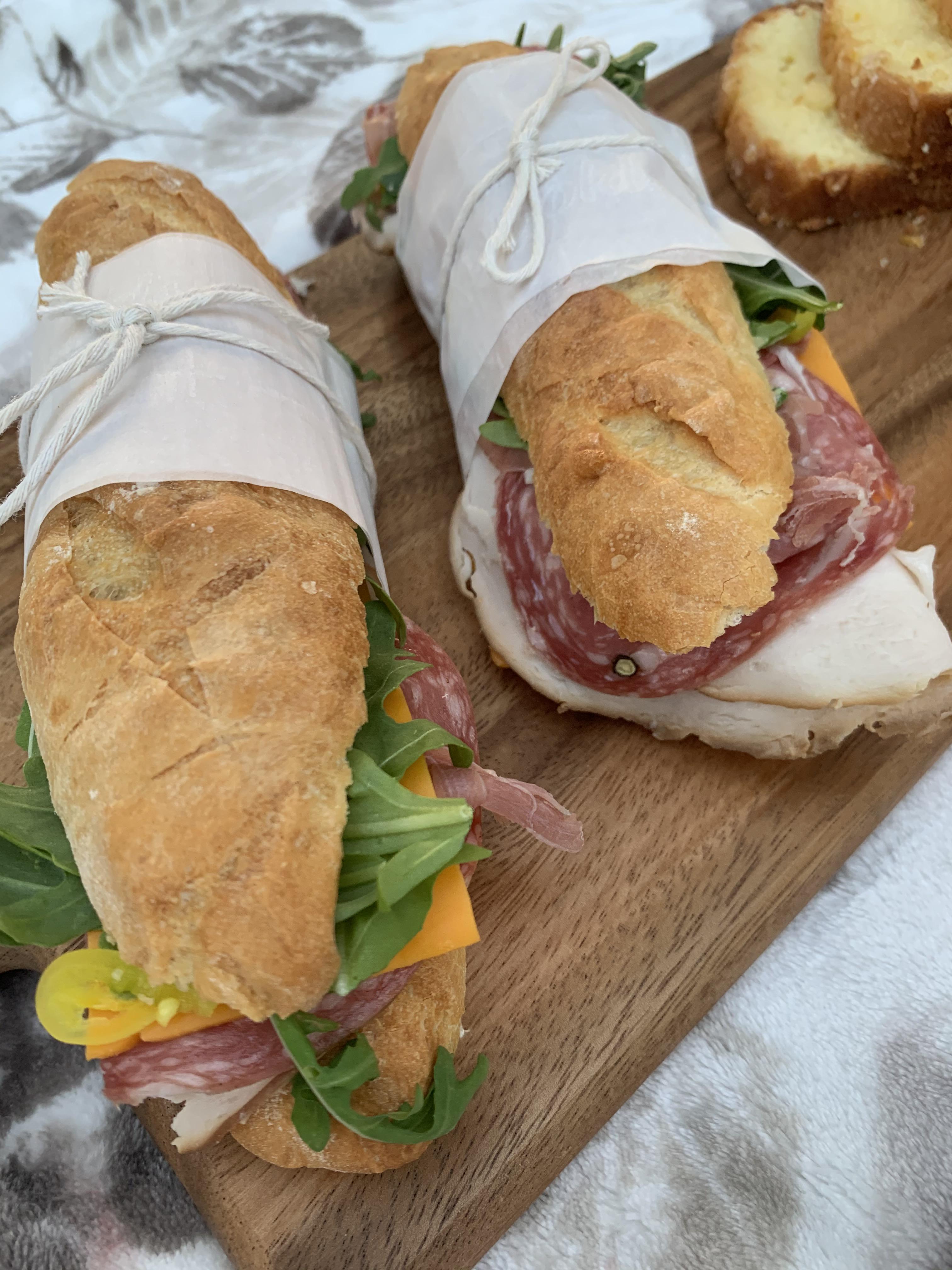 Made French baguettes today and turned them into turkey and salami subs