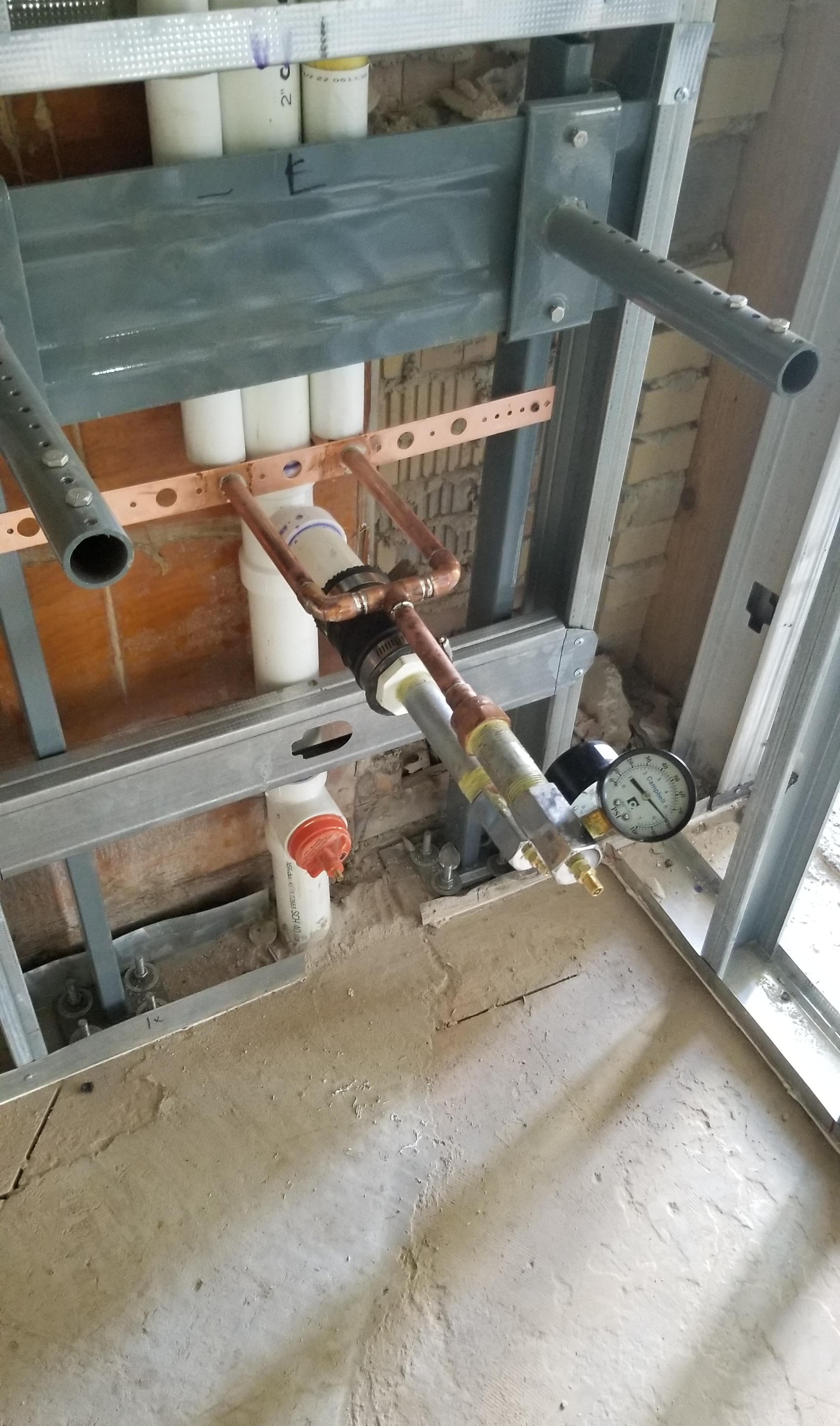 Inspector made us air test every single drop and drain for an in wall