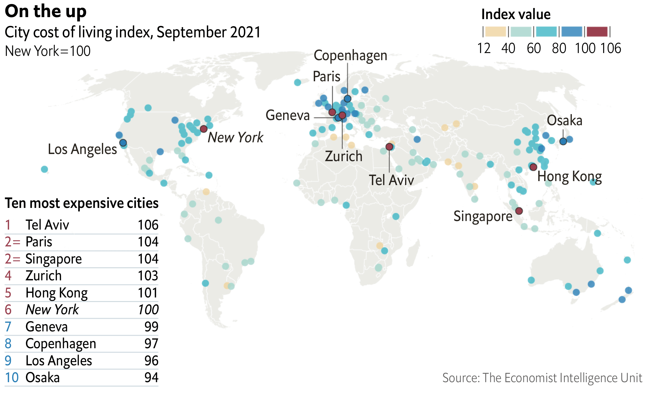 Worldwide Cost of Living 2021 Index r/MapPorn