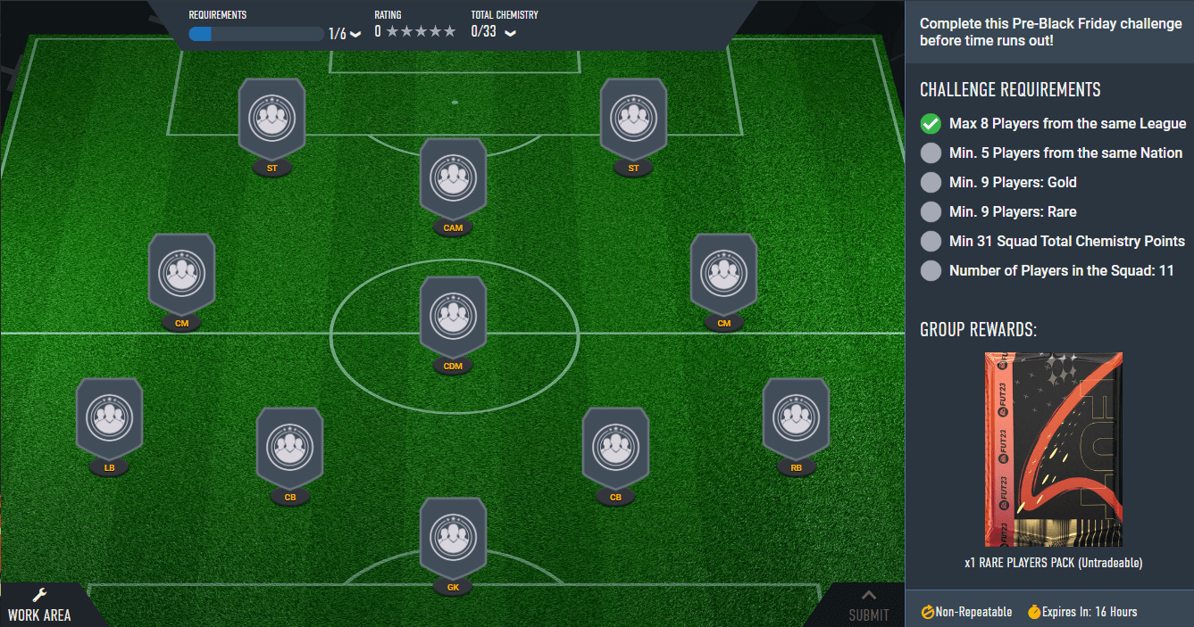 PreBlack Friday Flash Challenge 2 SBC (Rare Players Pack UT) r