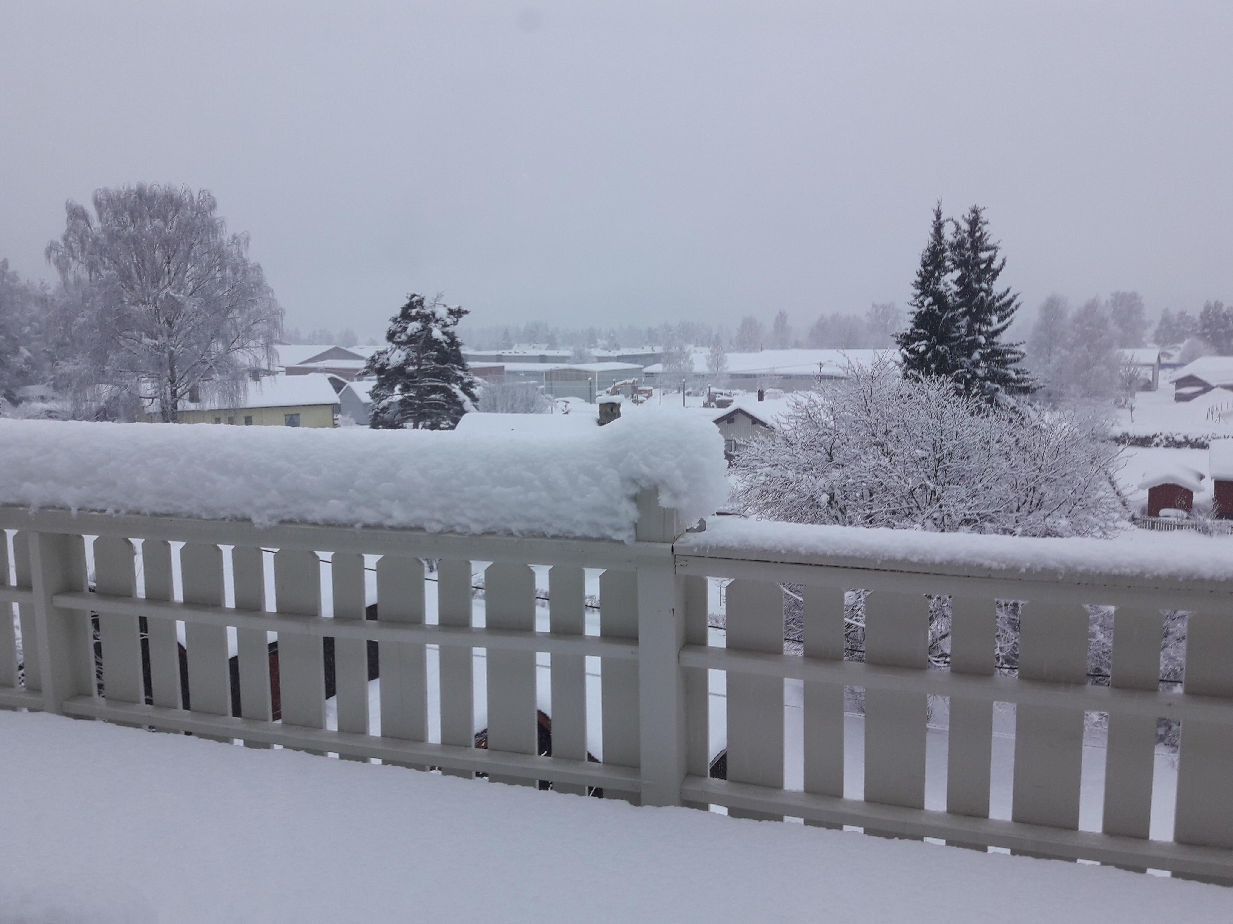 Snowy weather here in Norway today! r/pics