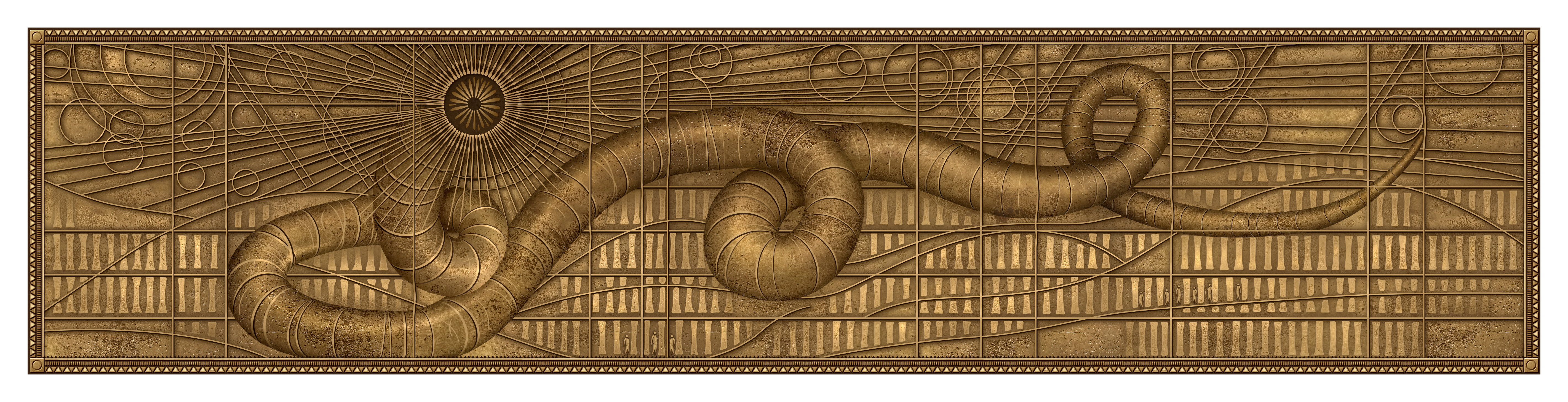 My reconstruction of the sandworm basrelief sculpture. r/dune