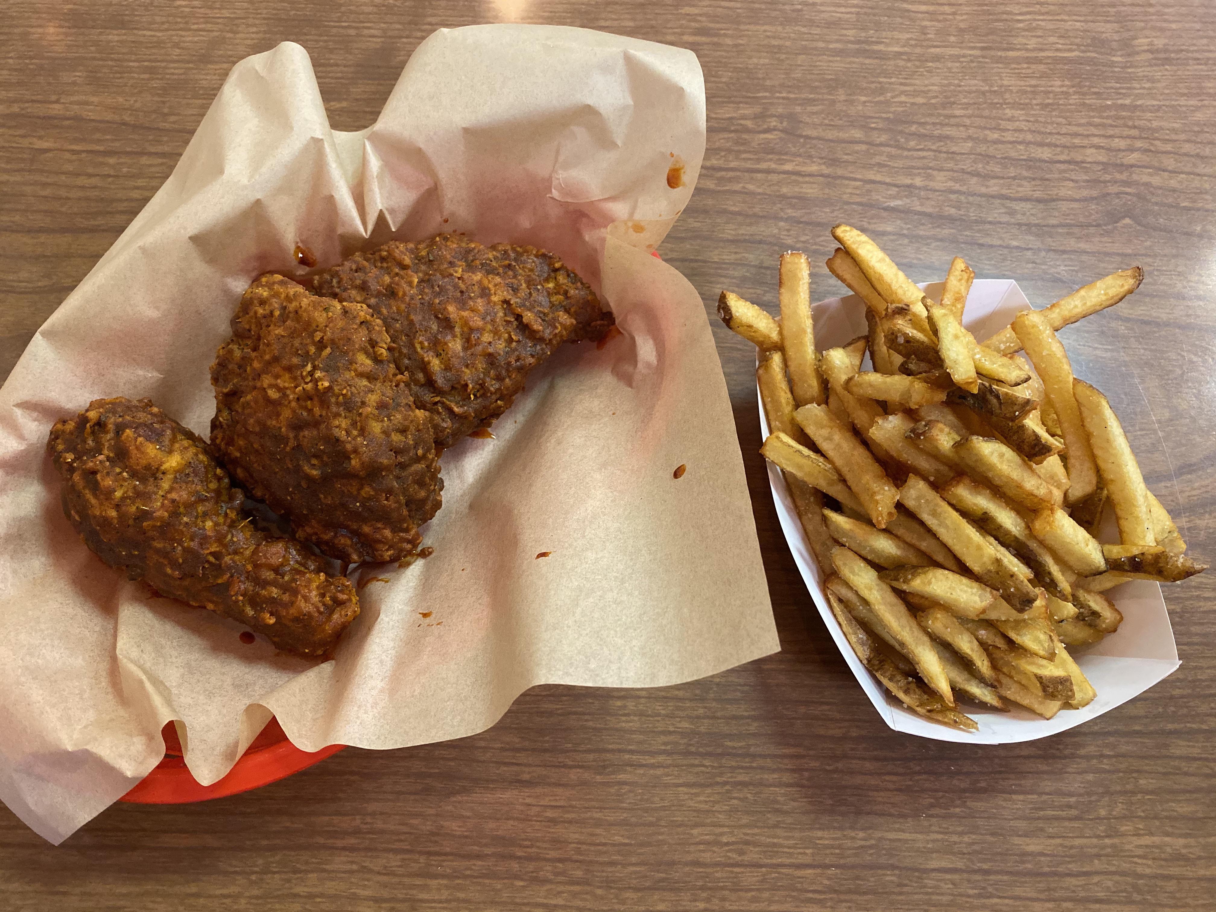 Ma Lou’s Fried Chicken in Ypsilanti, Michigan. (spiciest level which is