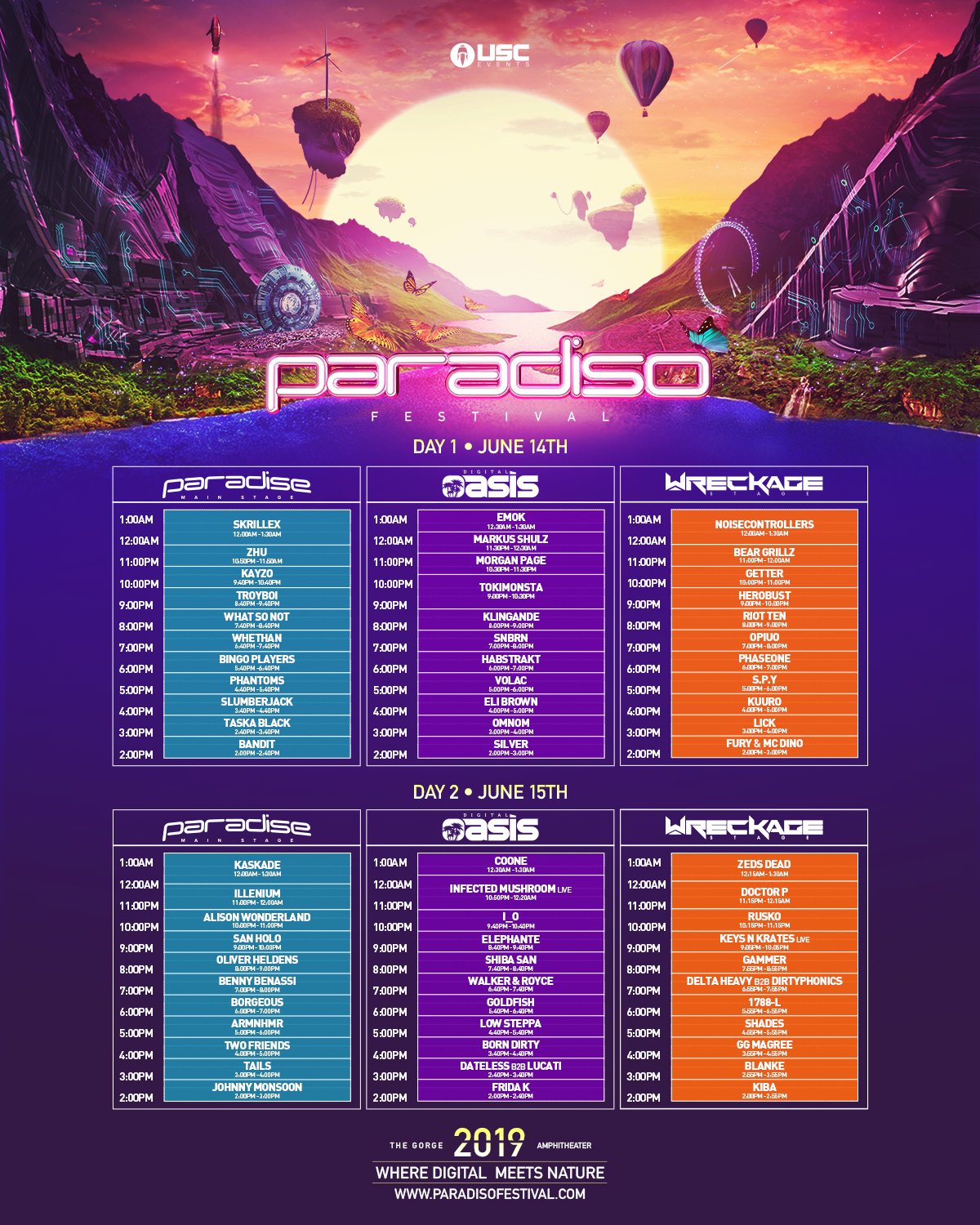 2023 Paradiso Festival Lineup Paradiso 2019 Set Times Are Out! : R/Aves