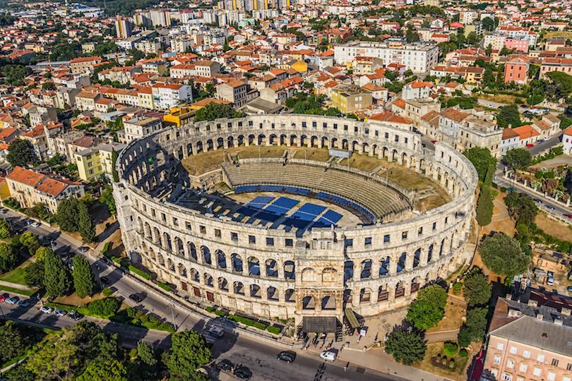 Oft overlooked, Pula arena (Istria) is (arguably) the best preserved of