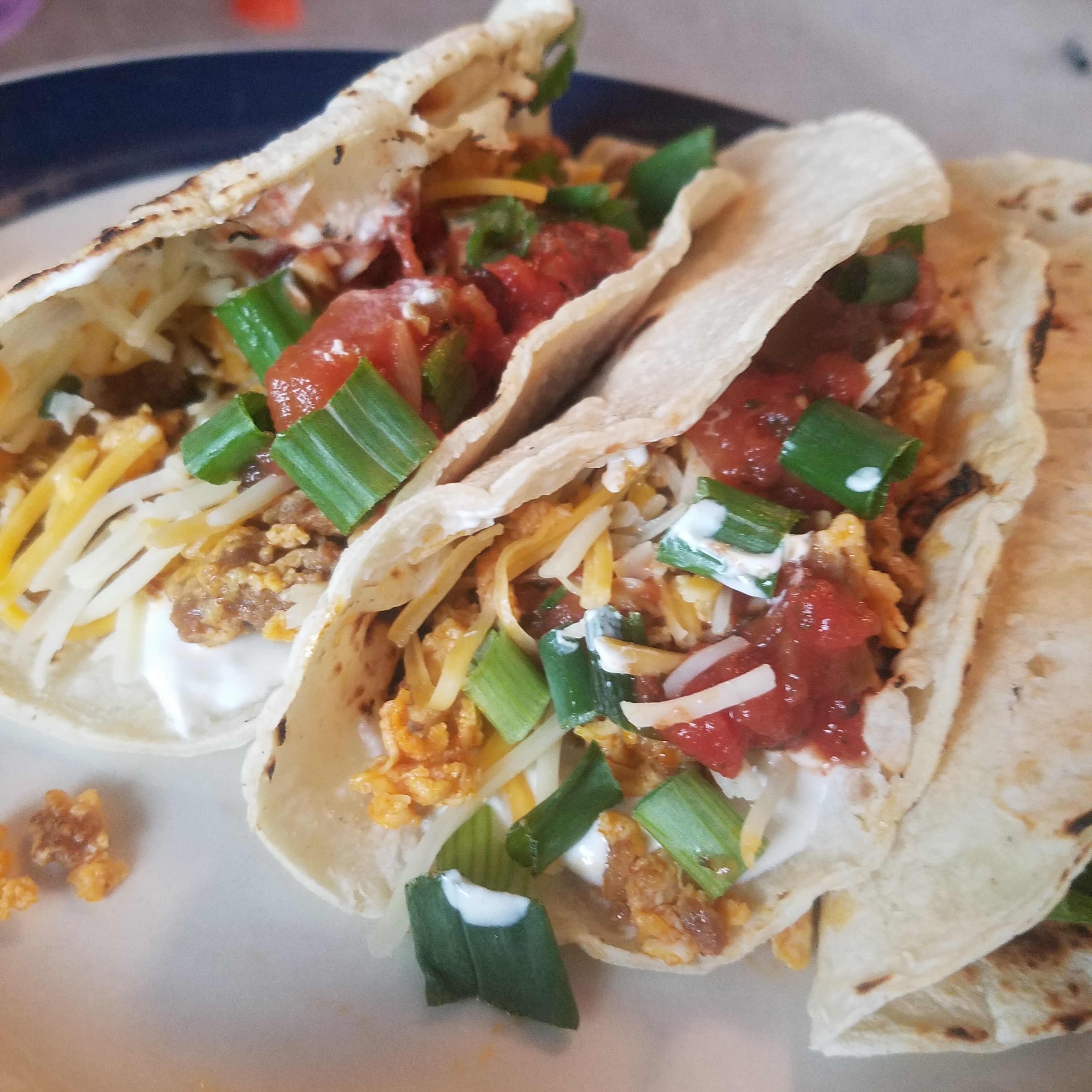 [Homemade] Chorizo & egg tacos food
