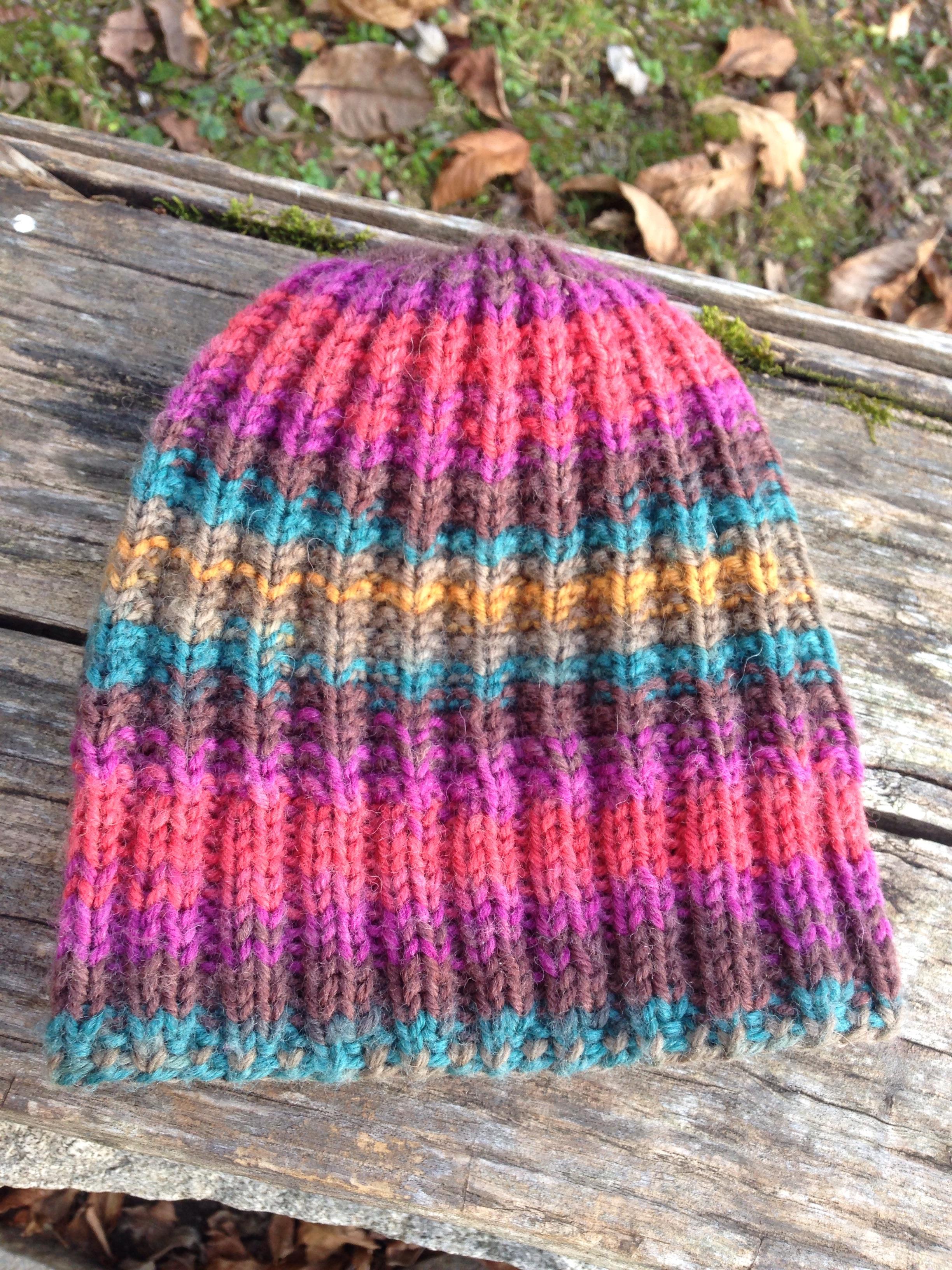 My rainbow hat r/knitting