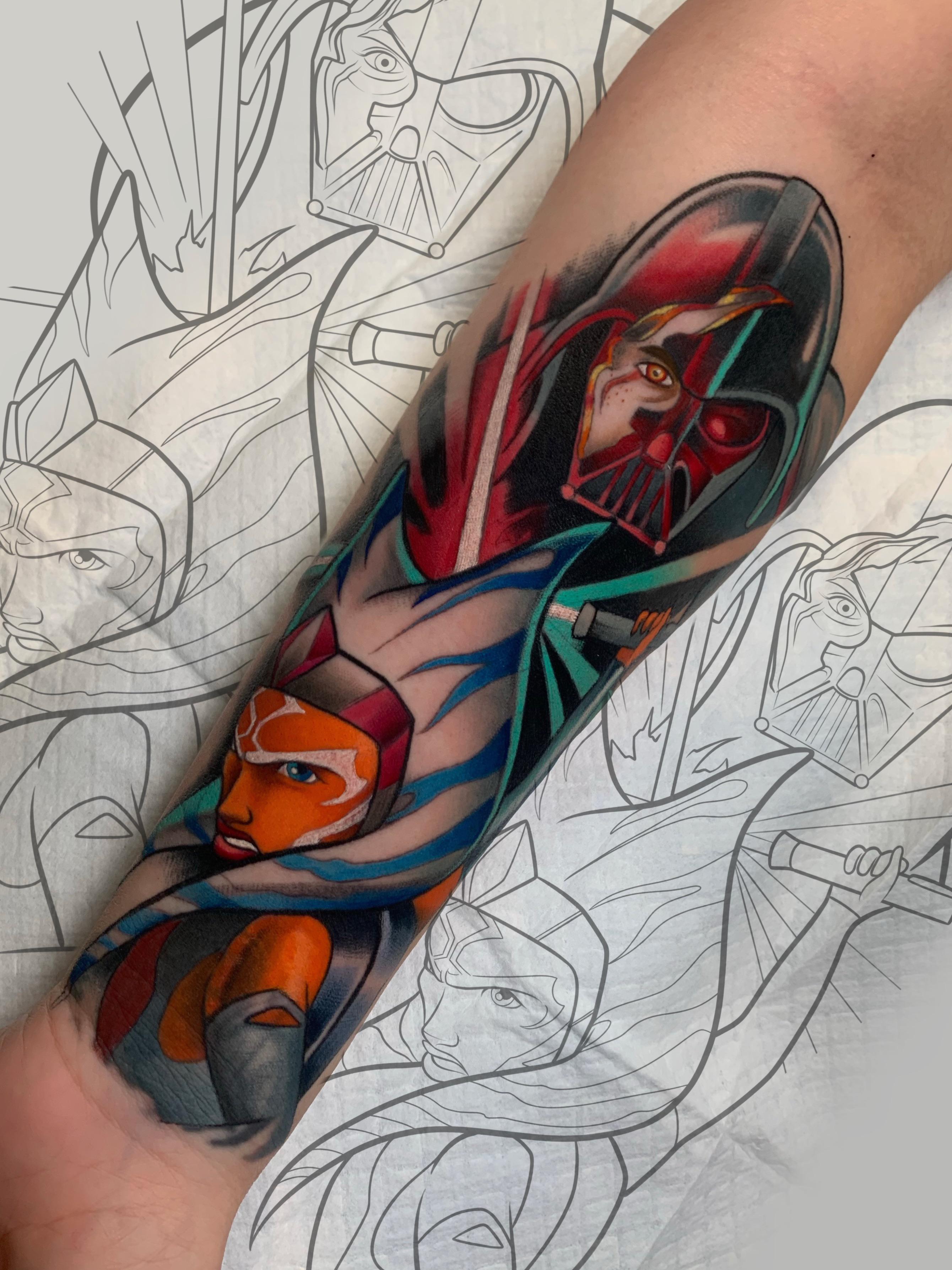Ahsoka and Anakin (Darth Vader) done today! Tattoo done by me at Taunton Tattoo Company in