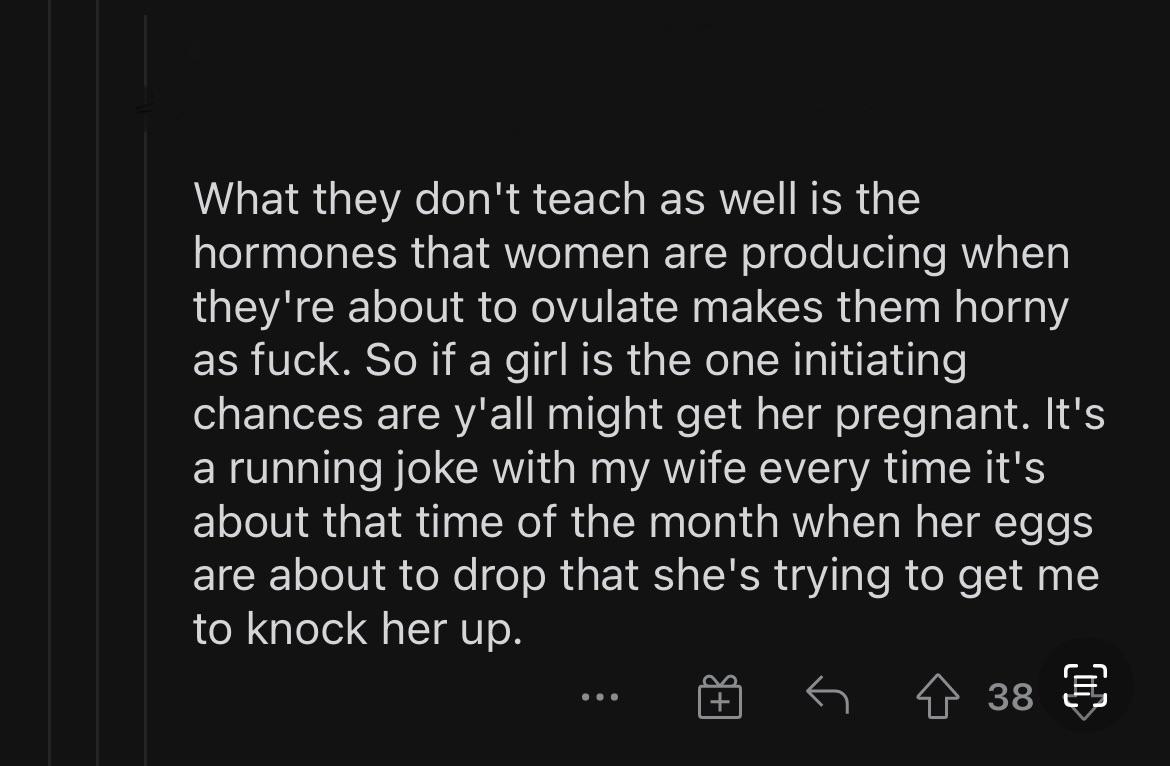 This feels….misinformed. “Woman initiating sex = Must be ovulating