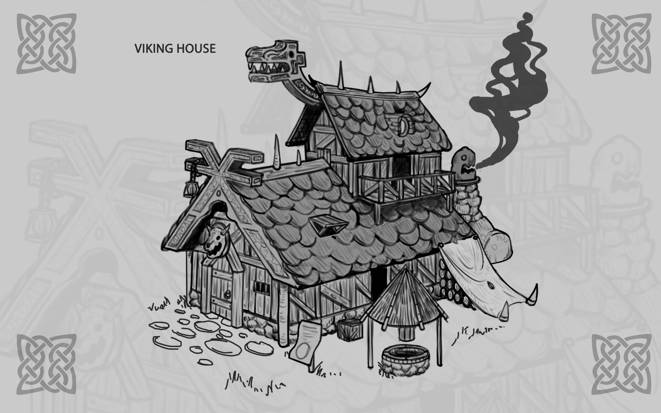 A little viking house I did, C&C Thanks! r/conceptart