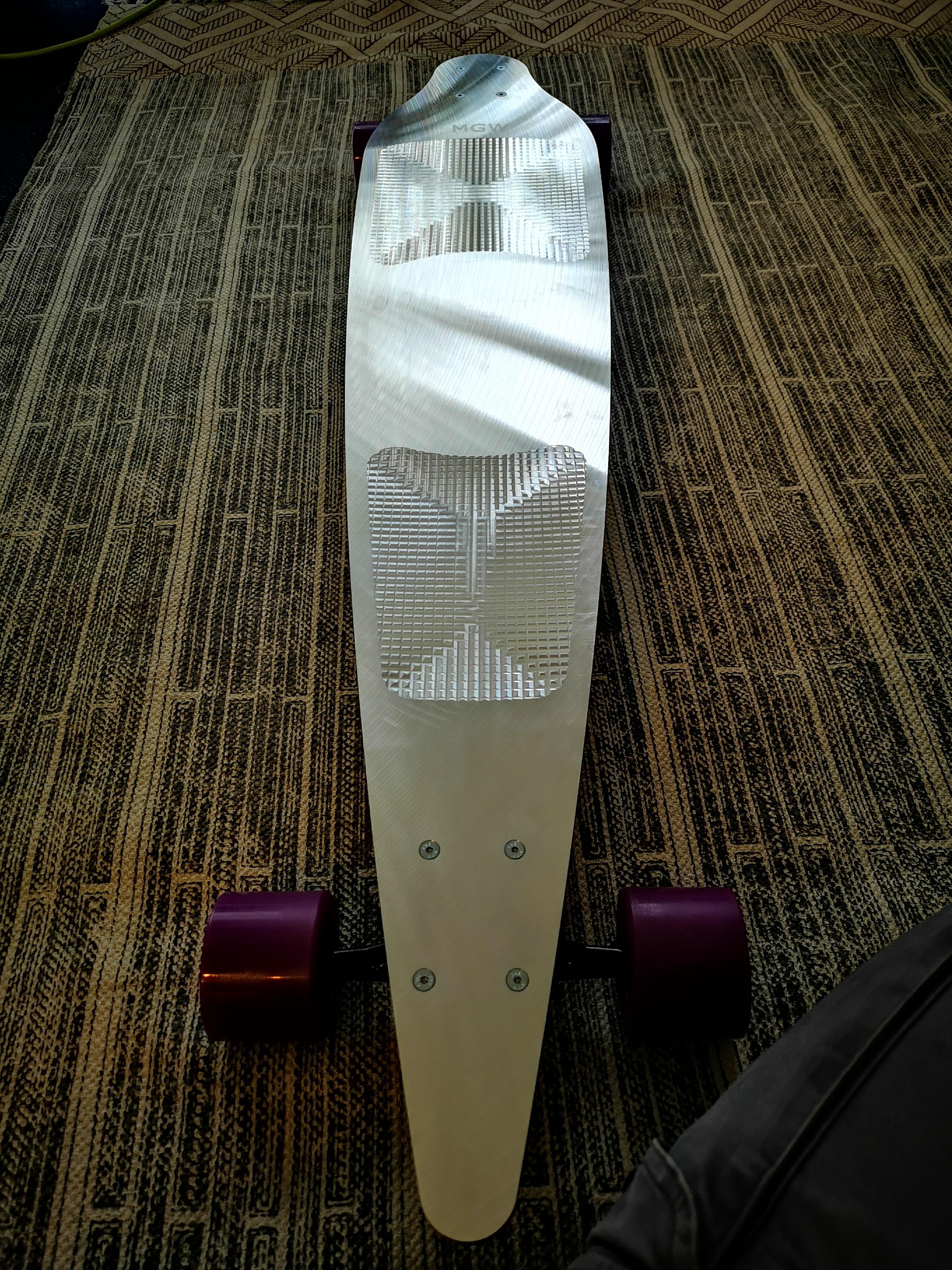 I made a 10mm aircraft grade Aluminium longboard at work today and I'm