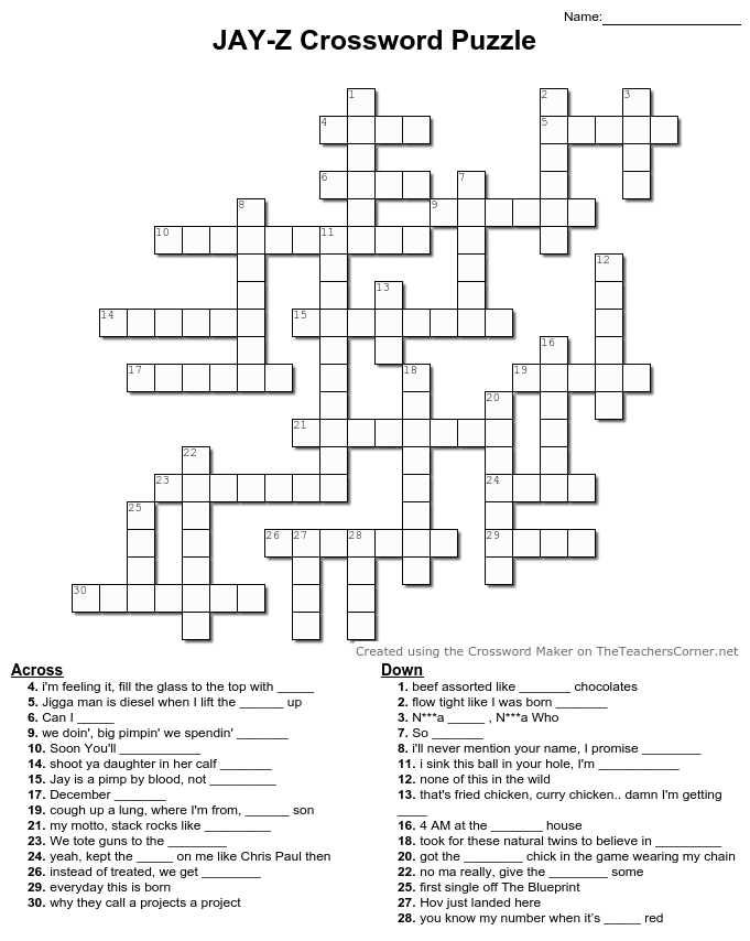 JAYZ Crossword Puzzle r/HipHopImages