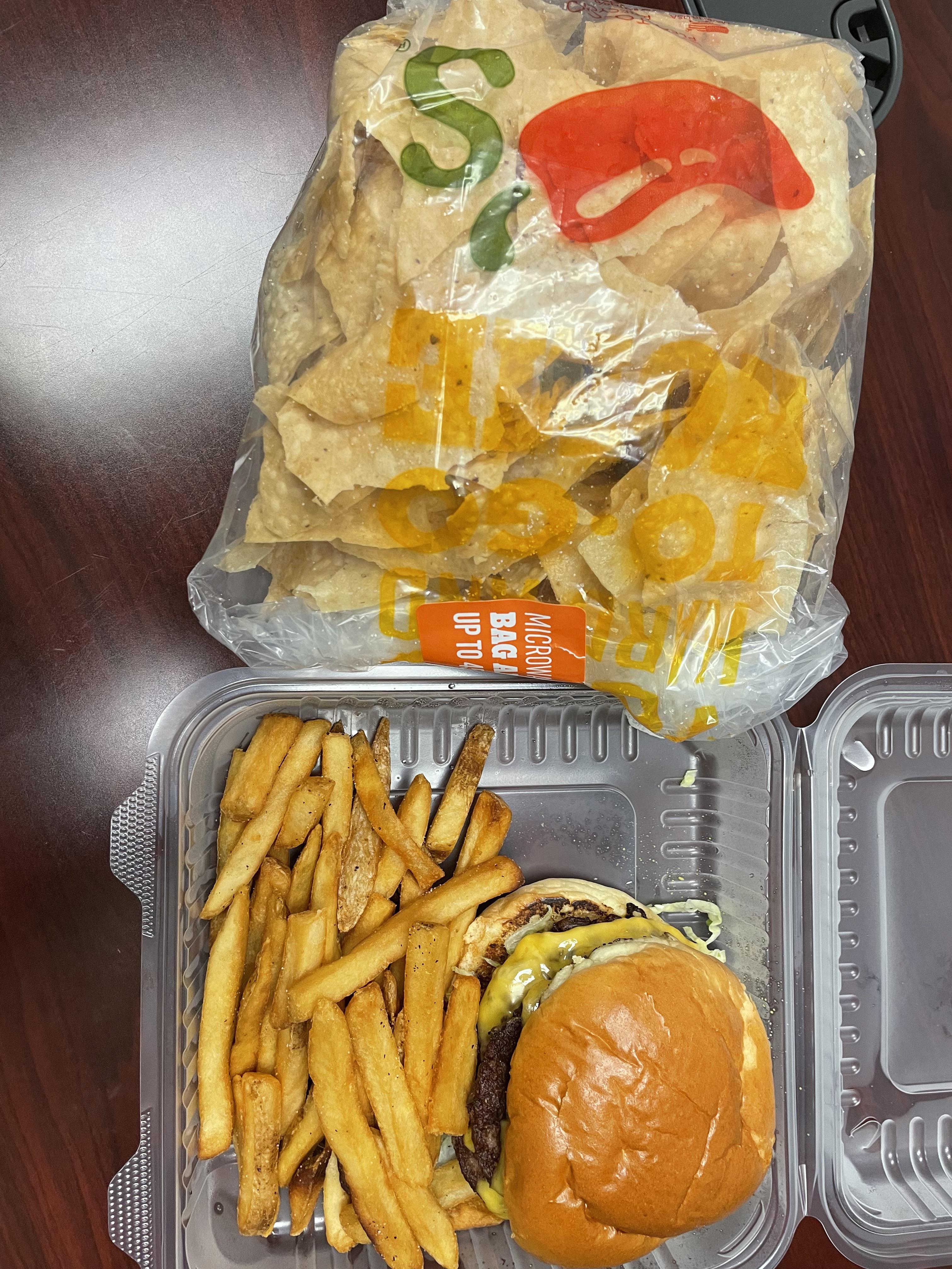 Ordered a serving of chips with my burger. This is the amount of chips