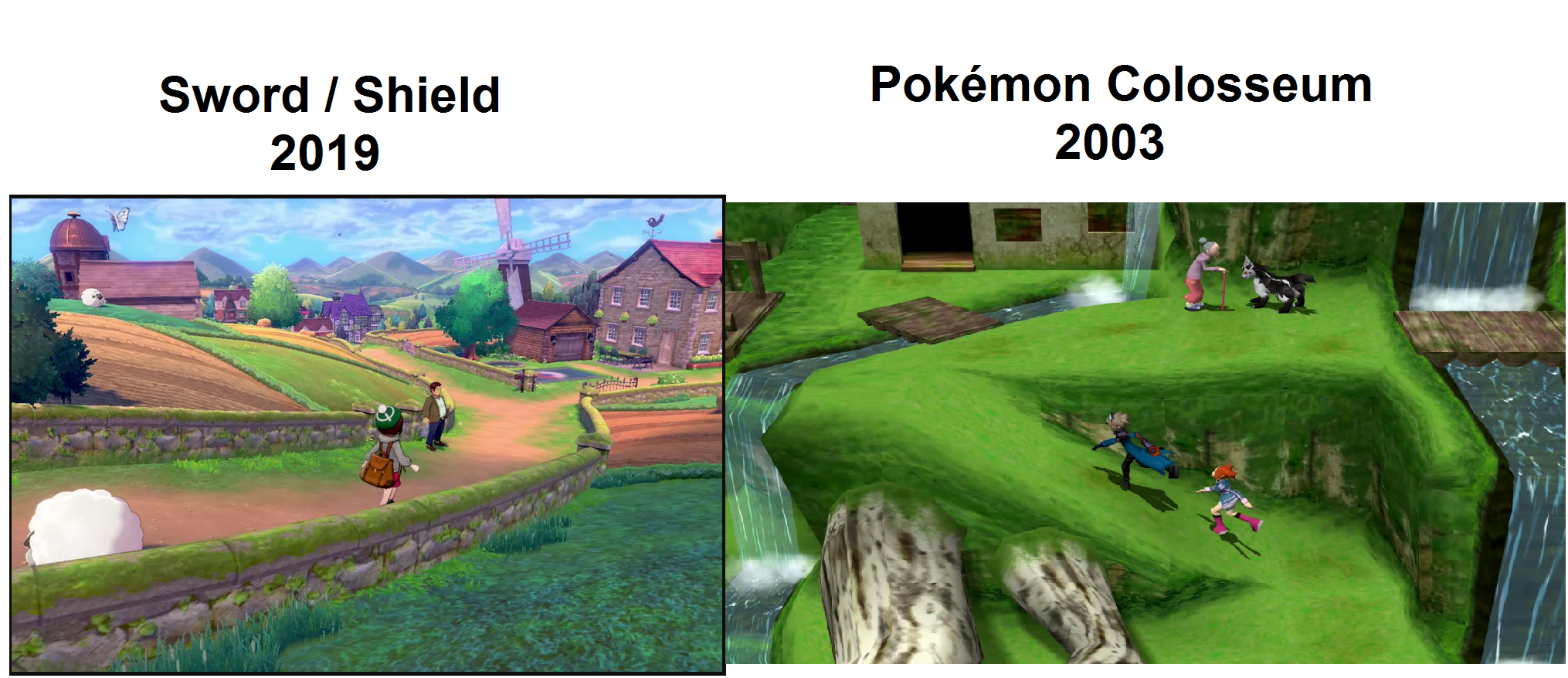 Graphics Pokemon Colosseum vs Sword/Shield r/gaming
