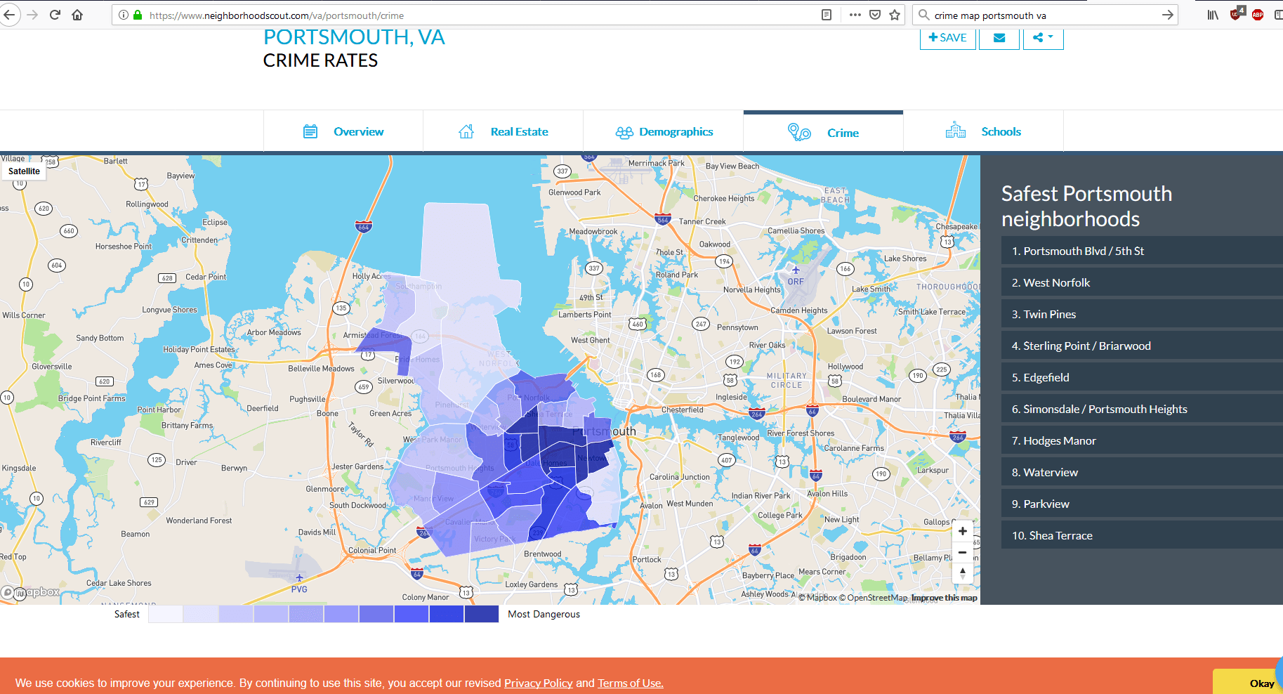 Crime rates of Portsmouth, VA r/MapPorn