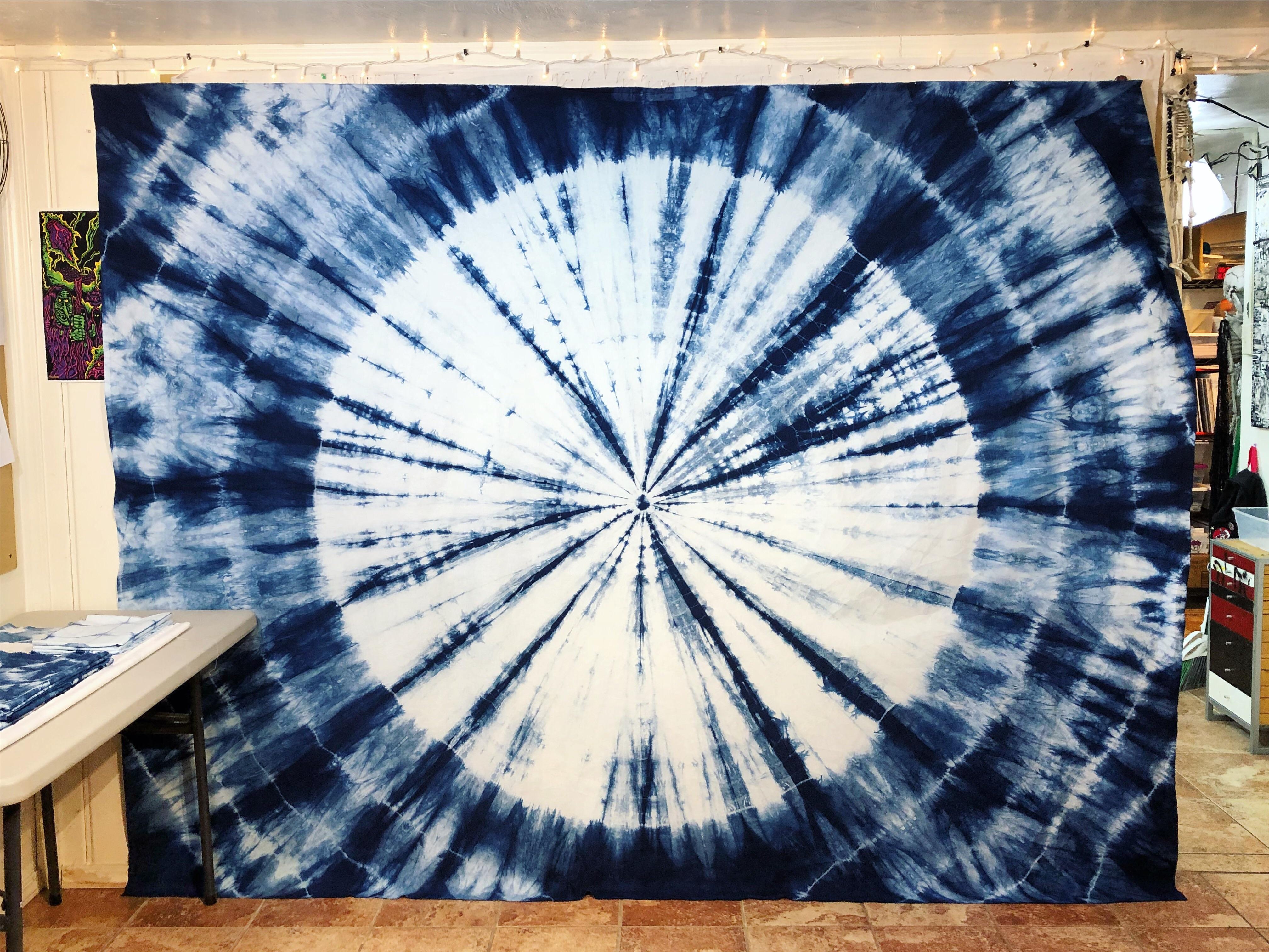 Hand dyed quilt back made today at 110” x 82” it almost doesn’t fit