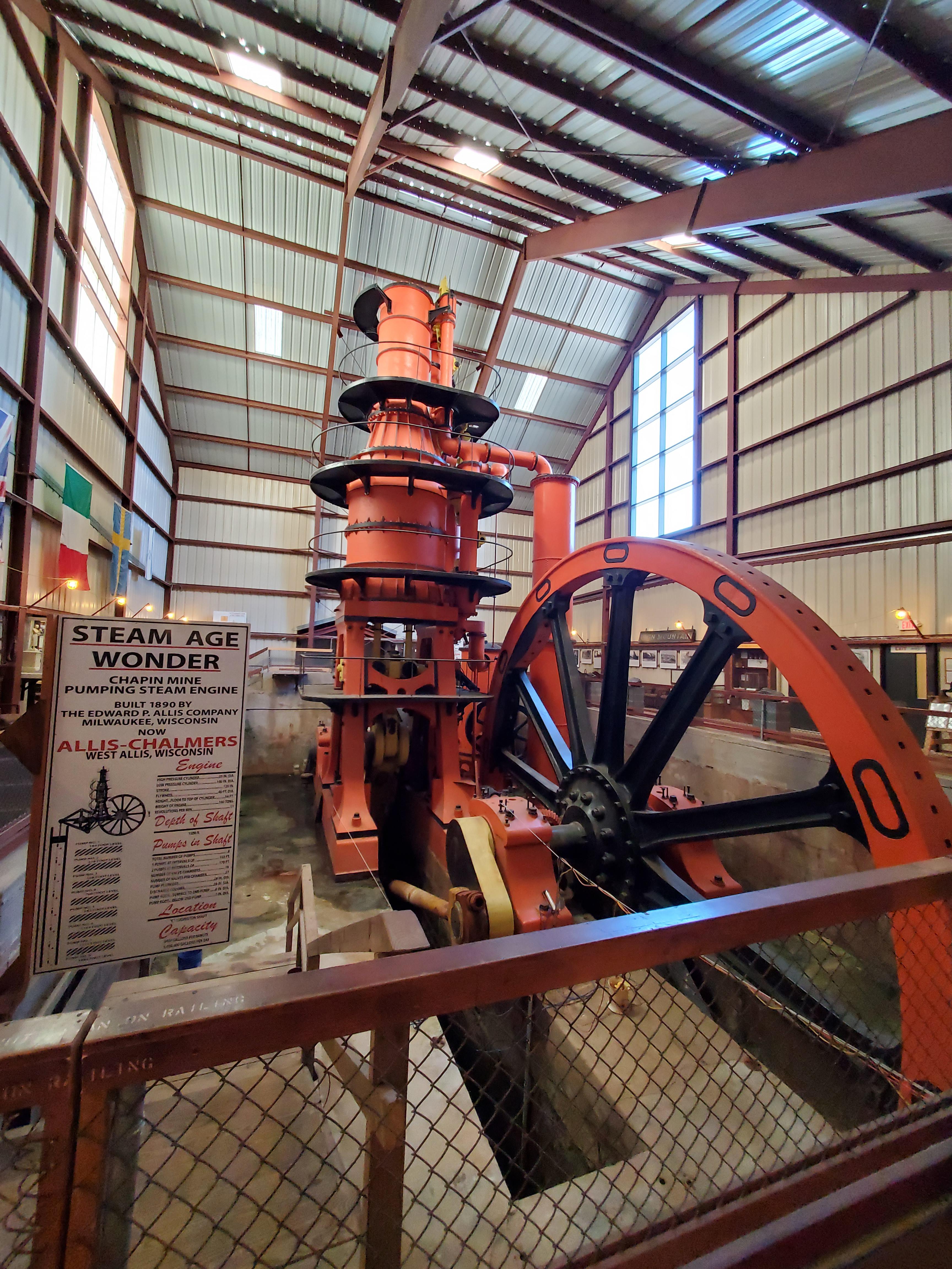 The Cornish steam pump in Iron Mountain Michigan used for mine