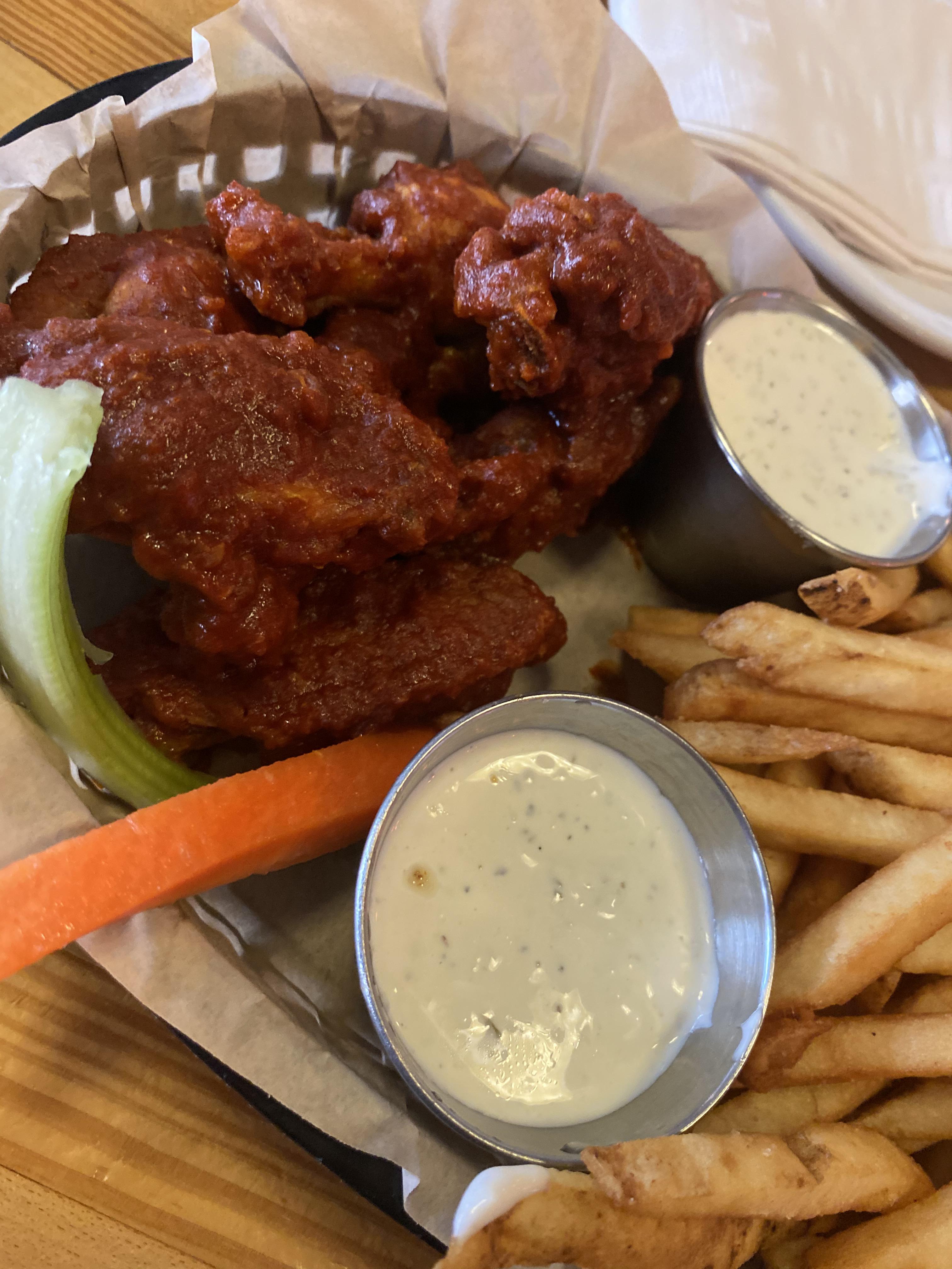 Kamikaze wings from Hot Mama’s in Eugene, OR. Decent flavor, heavy