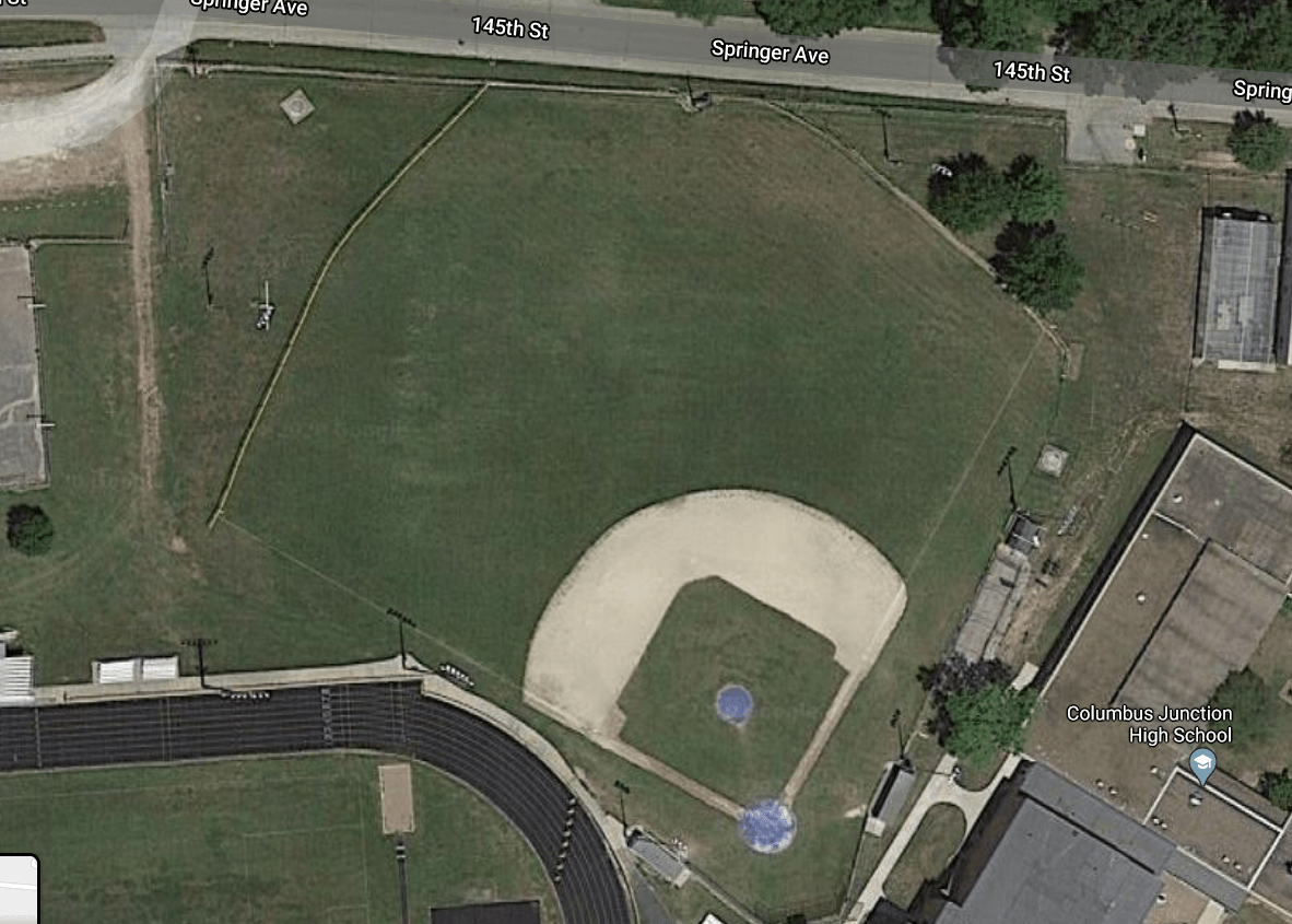 Columbus Junction Iowa. Left field is the football practice field so