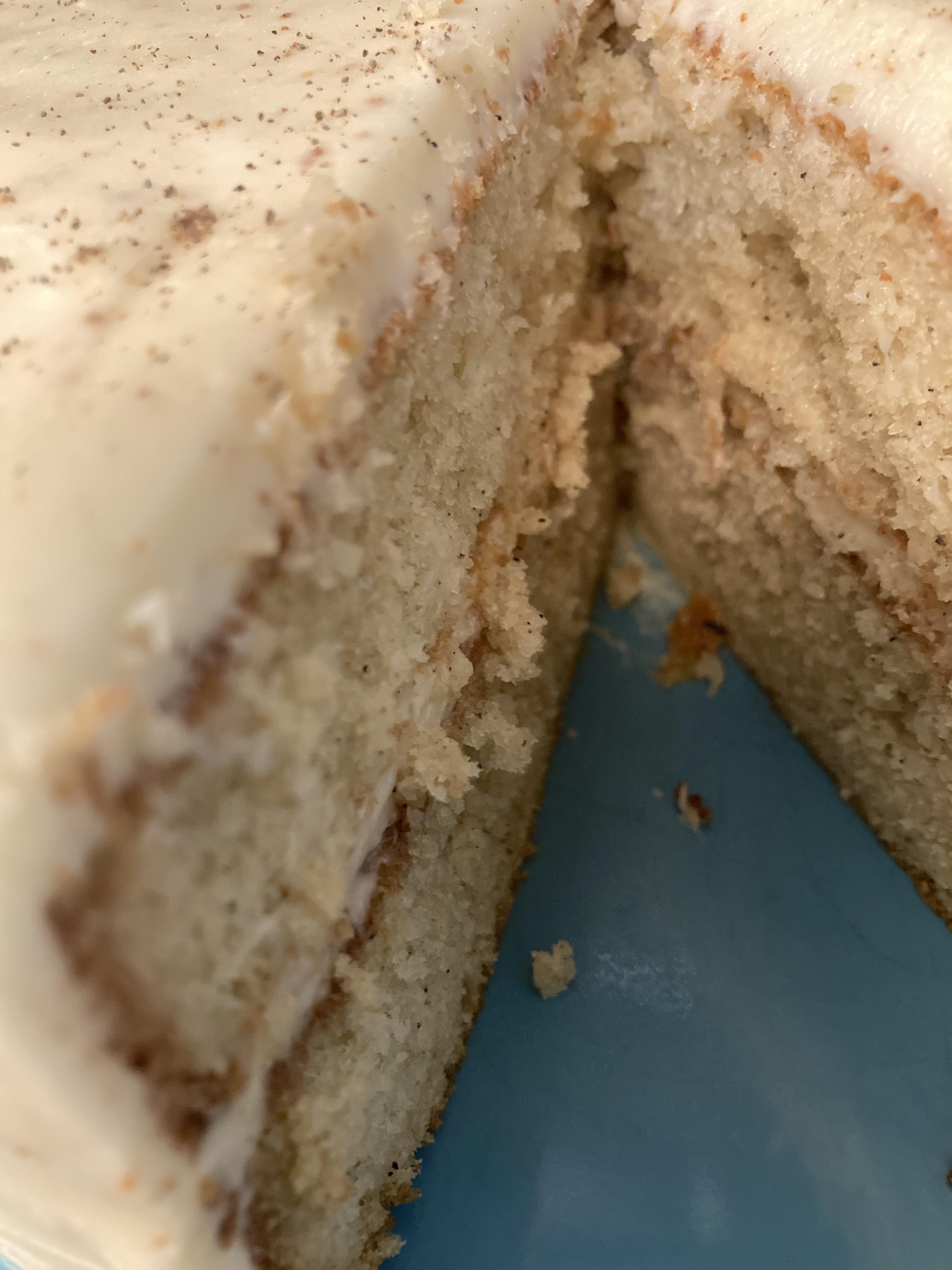 Cardamom cake with brown butter cream cheese frosting vegetarian