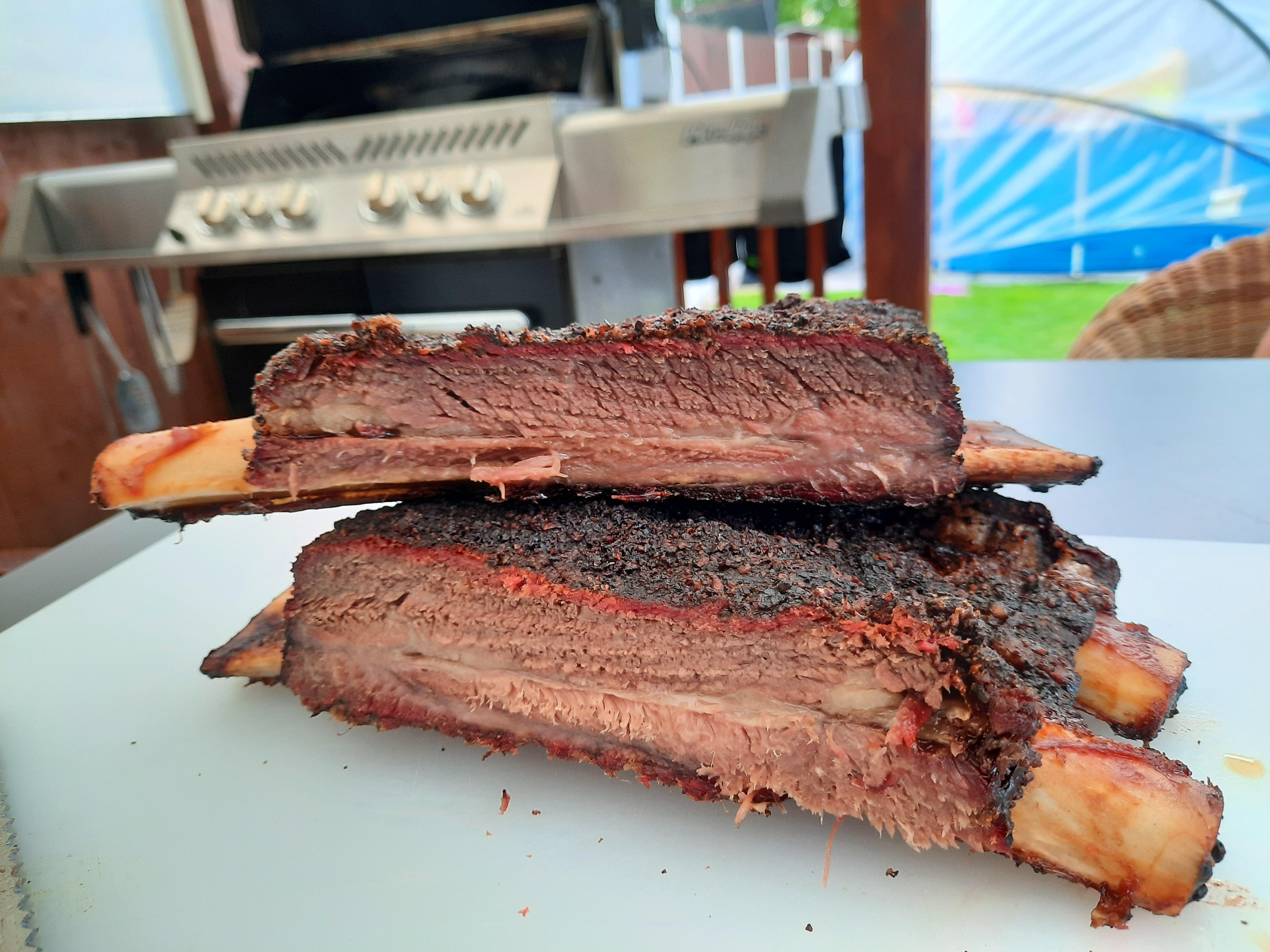 6hr Cherry Smoked Beef Short Ribs r/charcoal