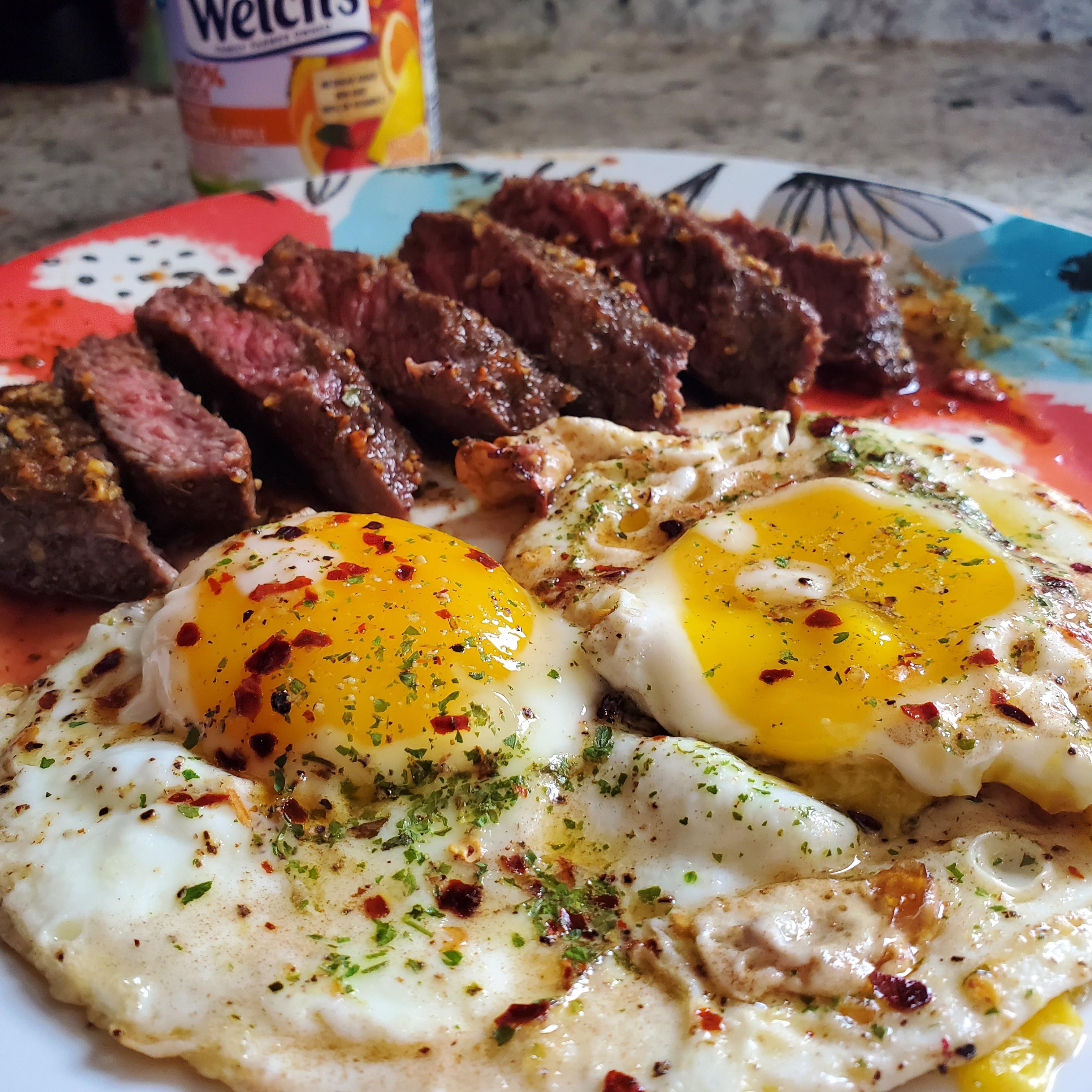 Eggs and air fried steak breakfast! r/eggs