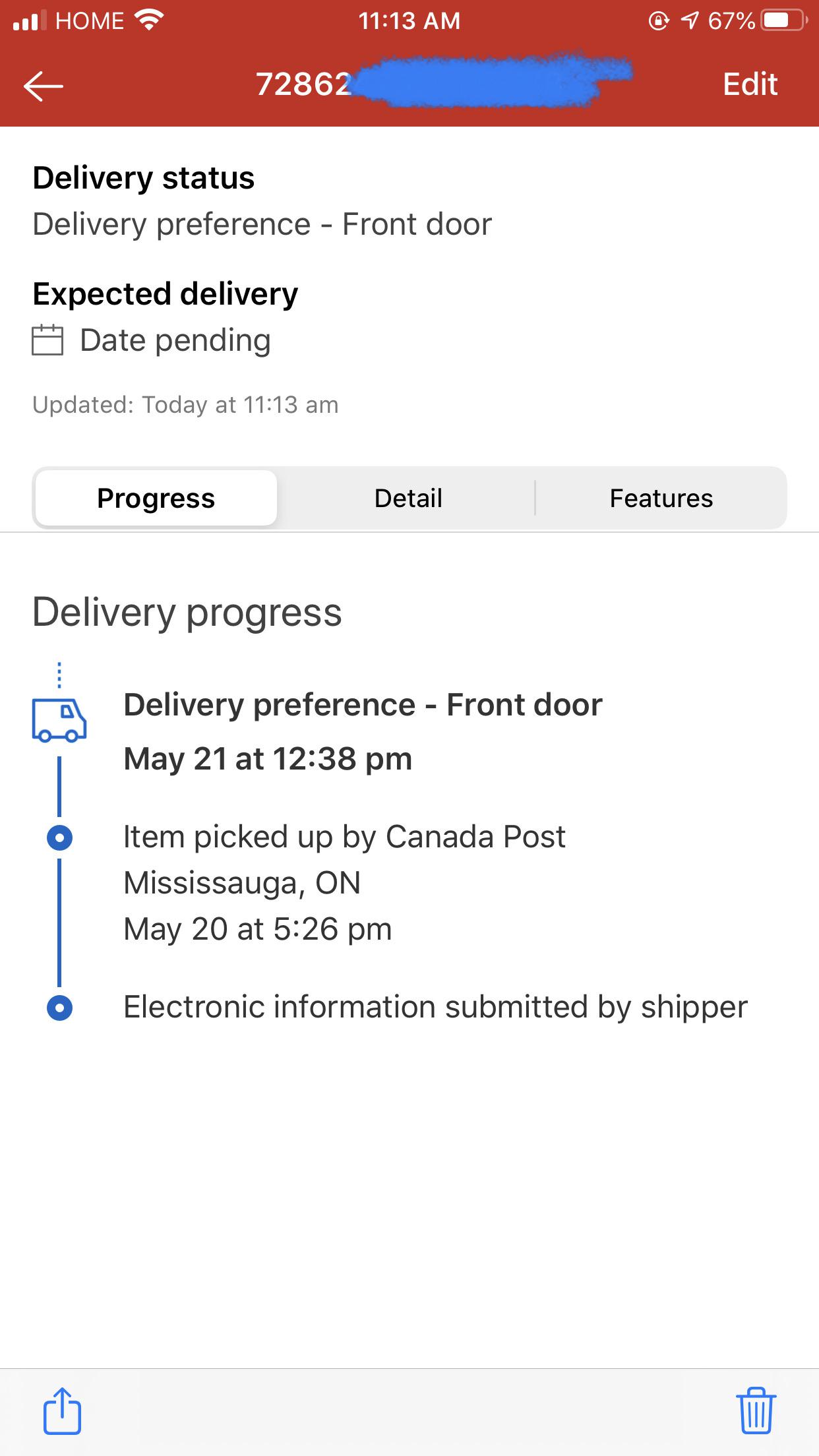 Does any know why it's just been picked up but not processed? CanadaPost