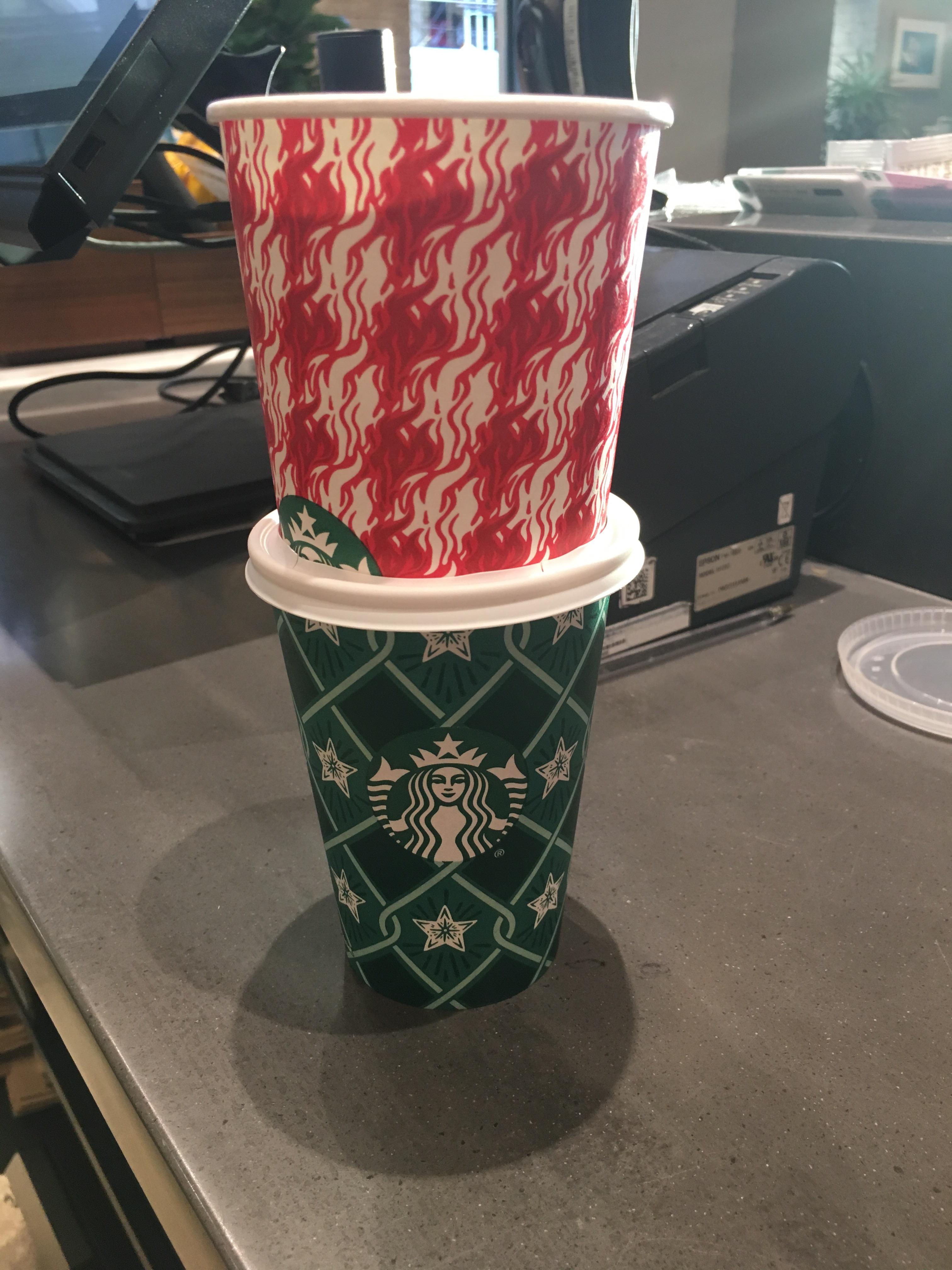 “Hi can I get a Venti in a Tall cup?” starbucks