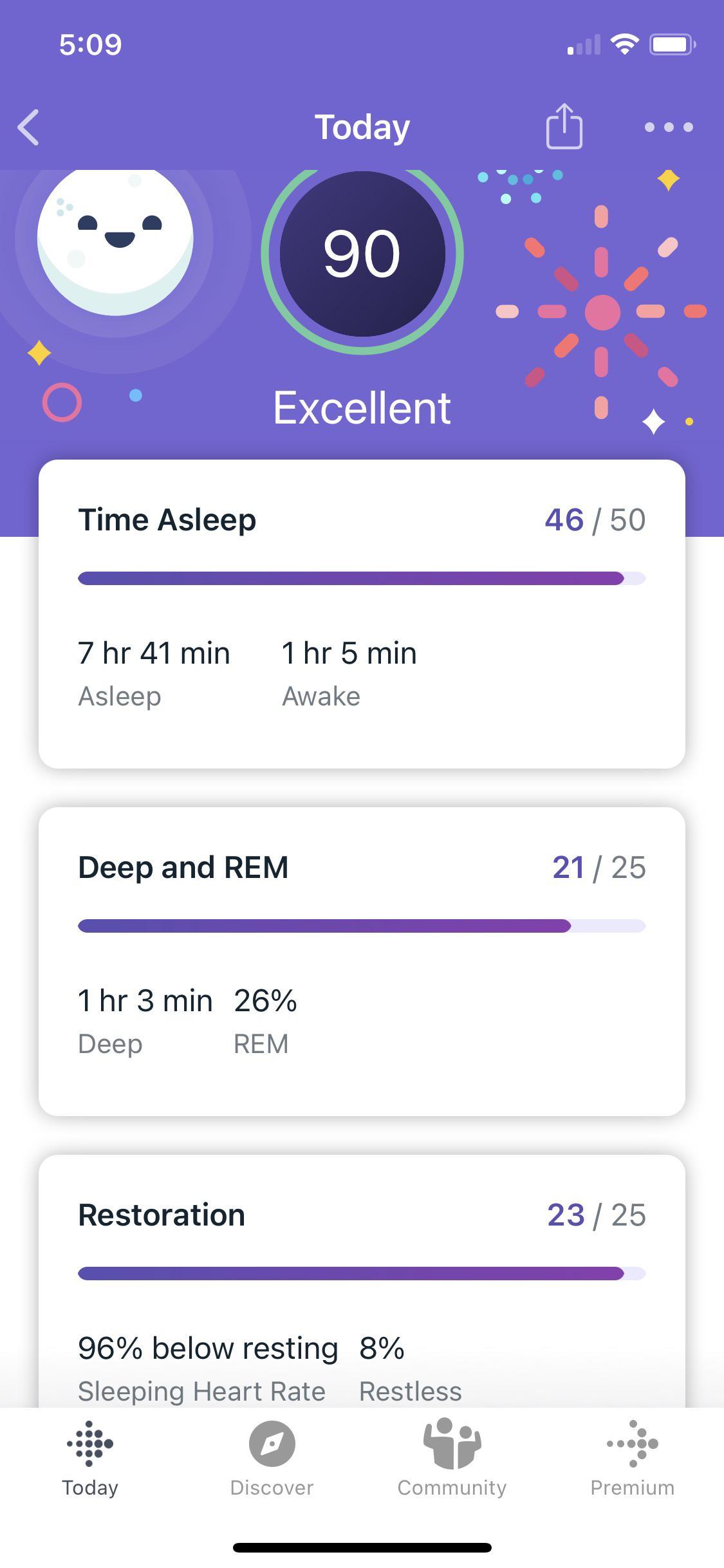 First time to get a 90 sleep score