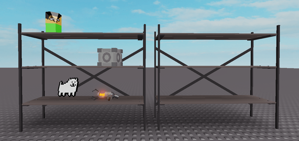 Made a storage shelf thing. roblox