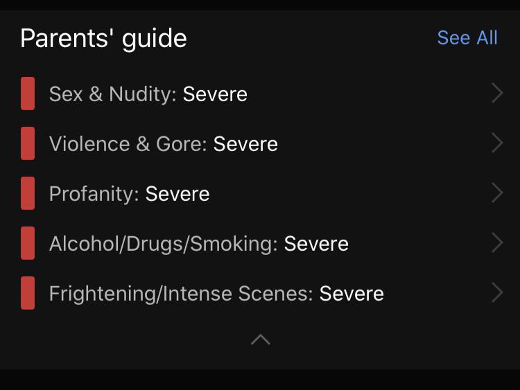 [NO SPOILER] This is how ozark is rated on IMDb parents guide , do you