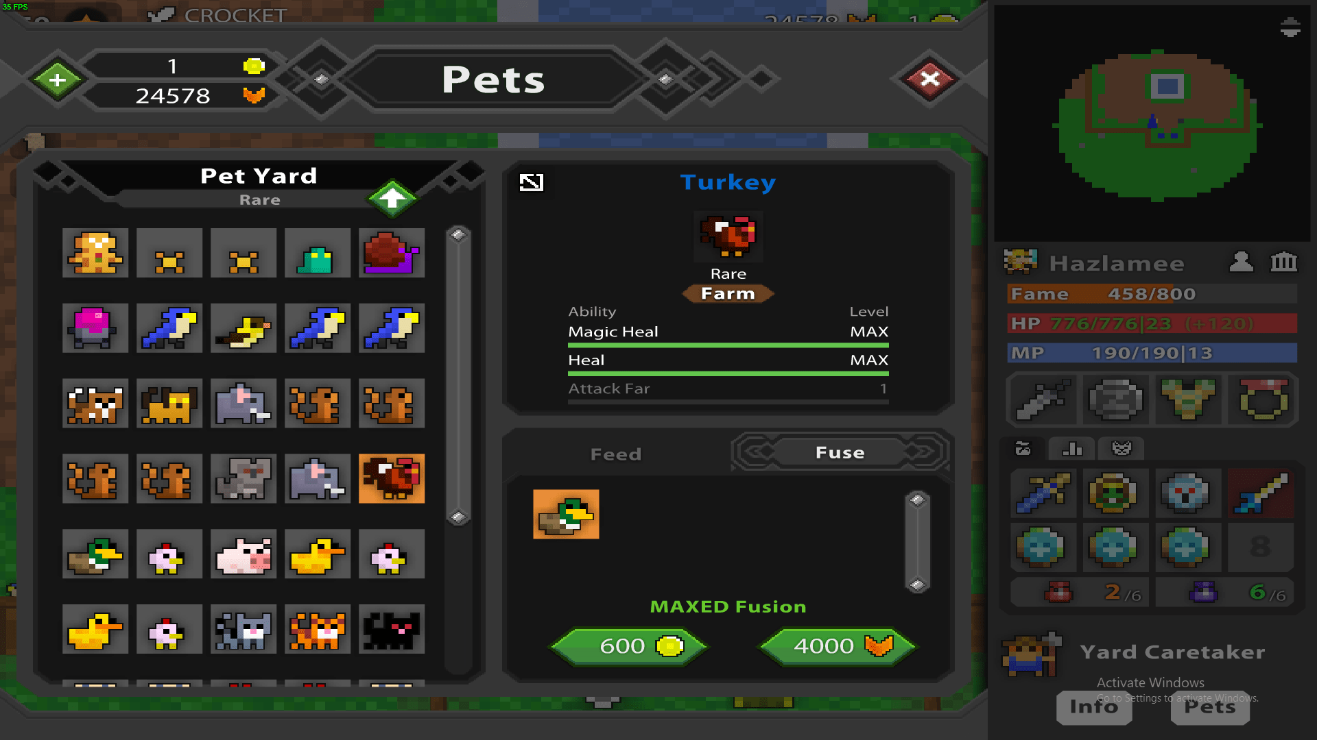 So my Turkey is maxed up to fuse. My Duck's first ability is maxed nut