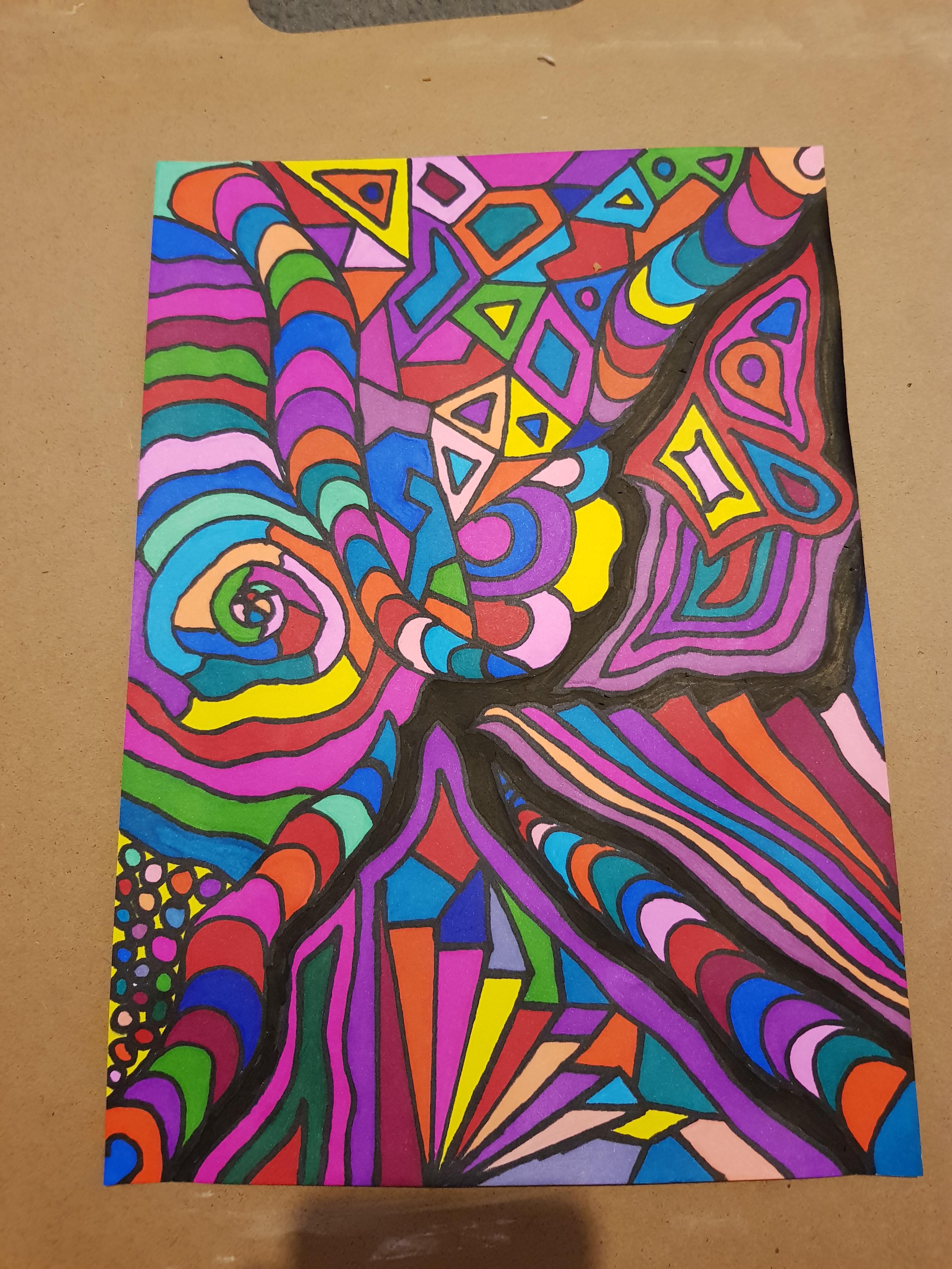 Colorful Artwork Easy Stoner Trippy Drawings Enchanted