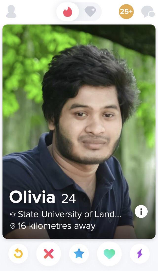 When you are creating a fake profile and about it halfway through... Tinder