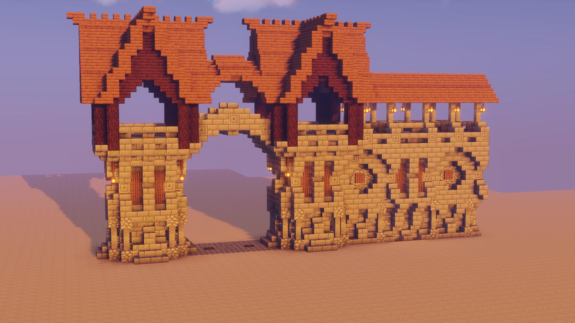A medieval wall design I came up with r/Minecraft