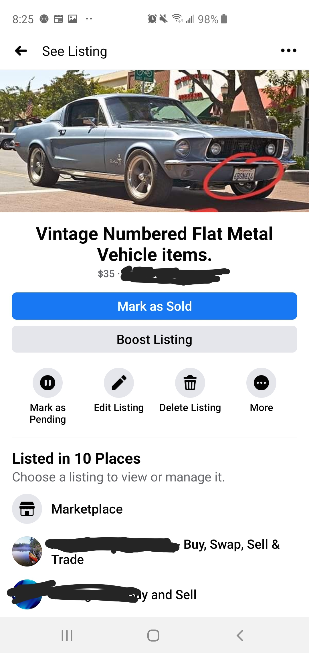 Last post about license plates and Facebook. I've finally fooled the