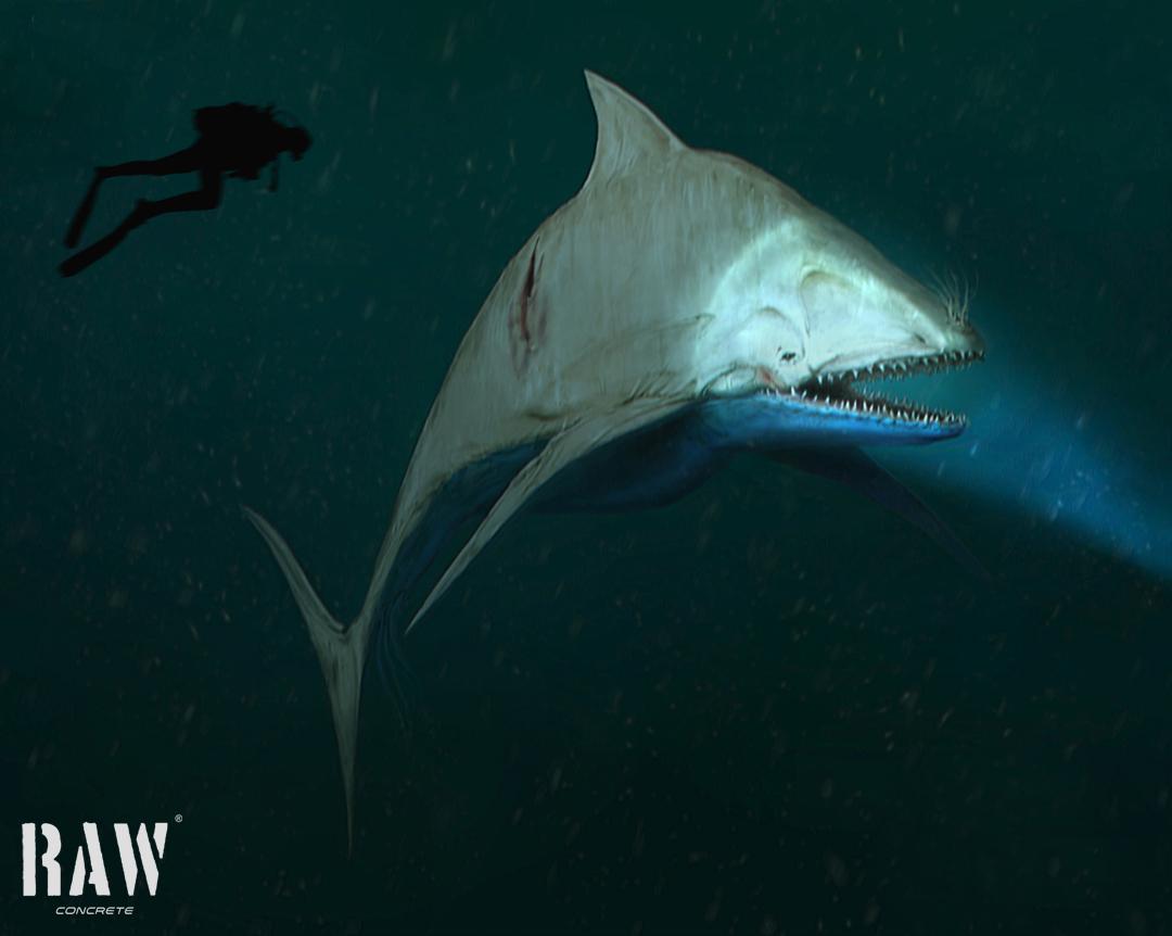 Fictional white shark in deep ocean of Jupiter's moon Europa r/oceans