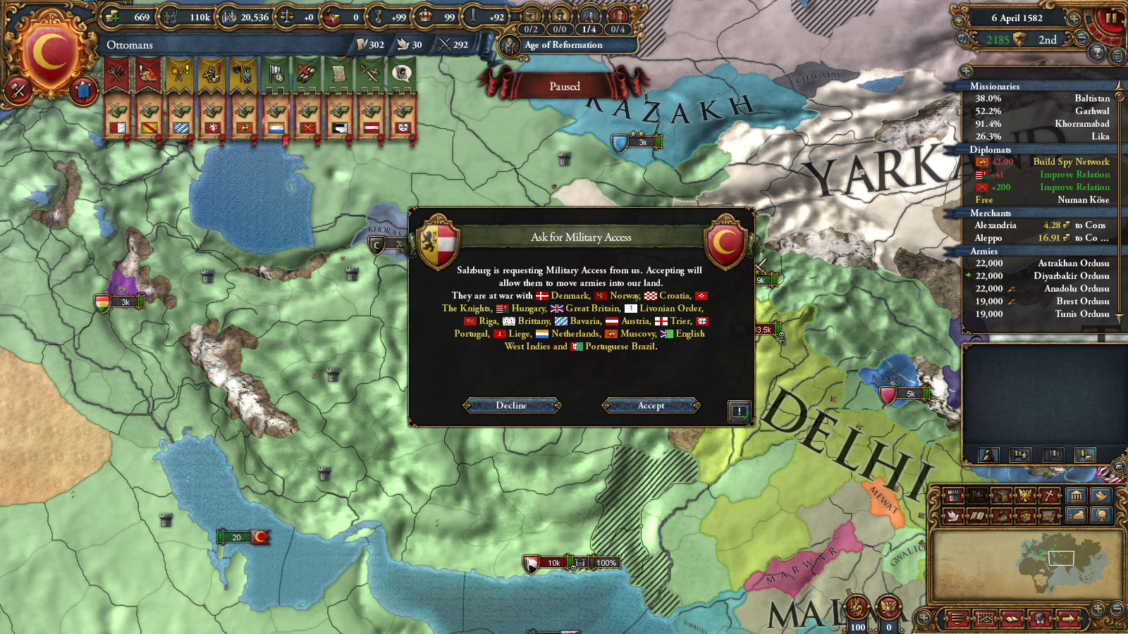 Biggest European war I've ever seen in EU4 is starting. Very satisfying