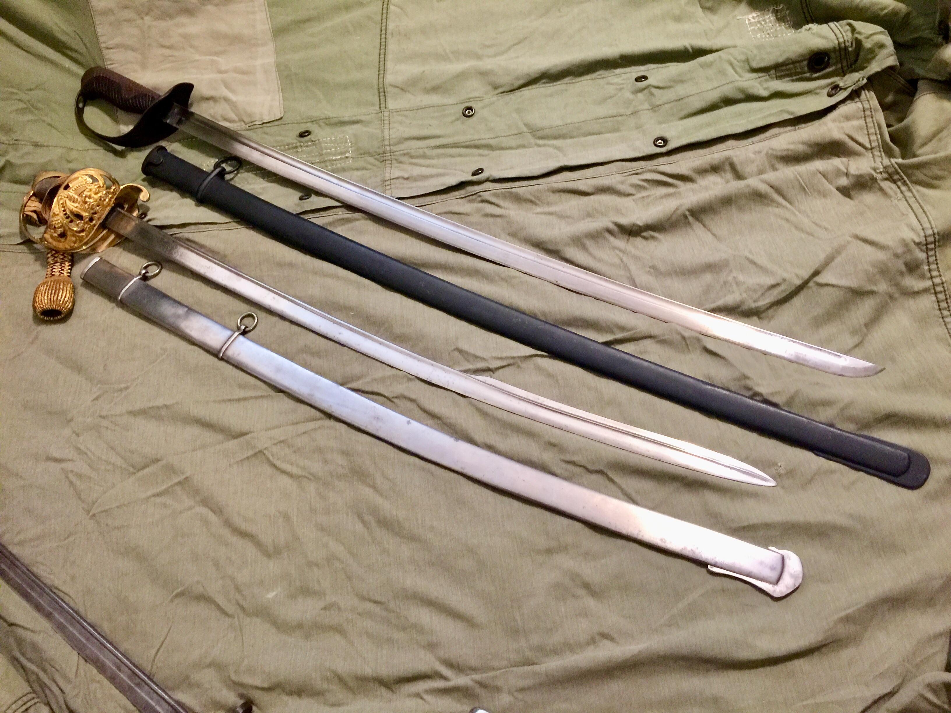 My Type 32 Japanese Cavalry and Swedish M1859 Infantry Officer Swords