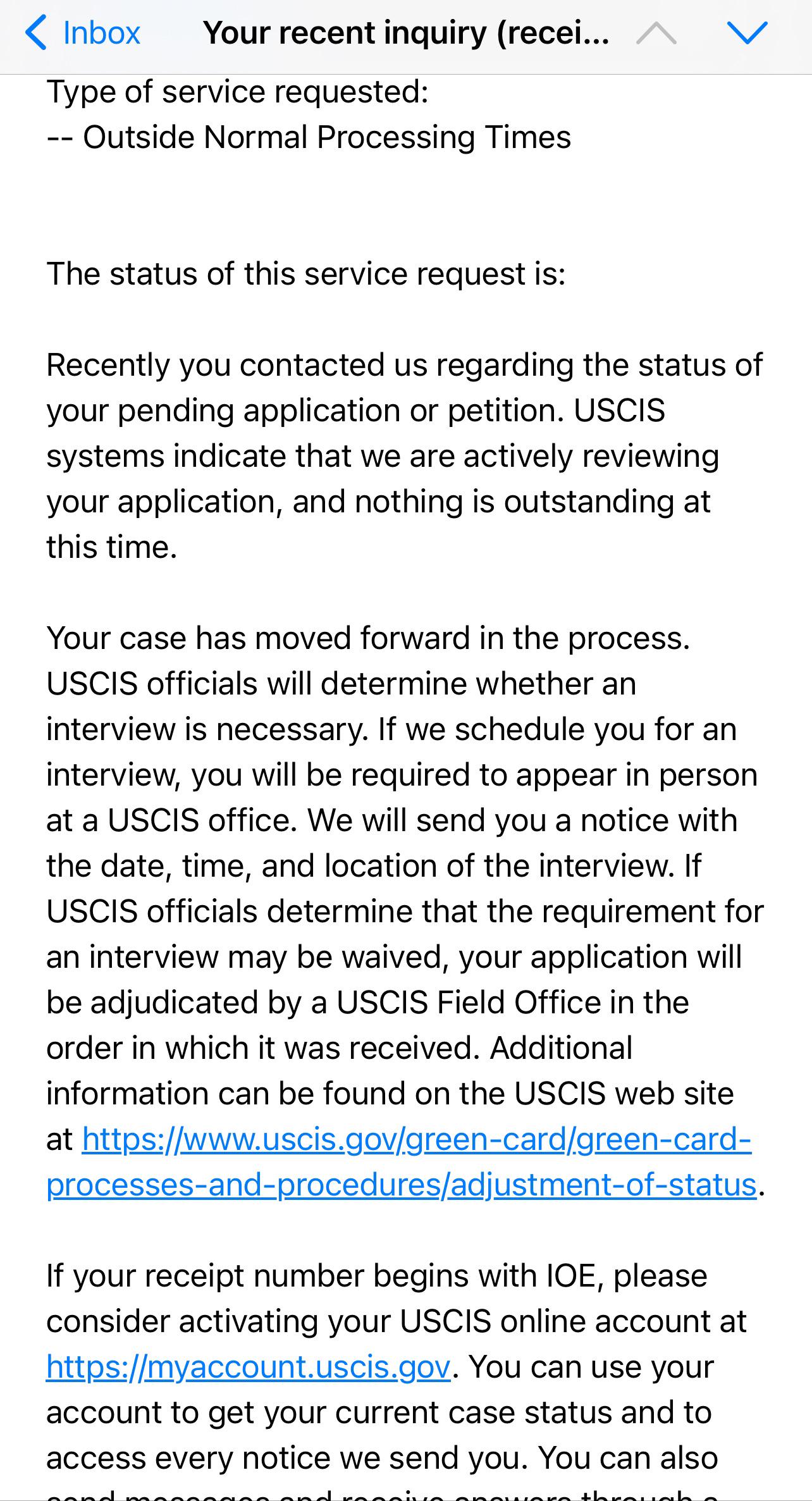 USCIS case inquiry anyone knows what it means? r/USCIS_FORUM