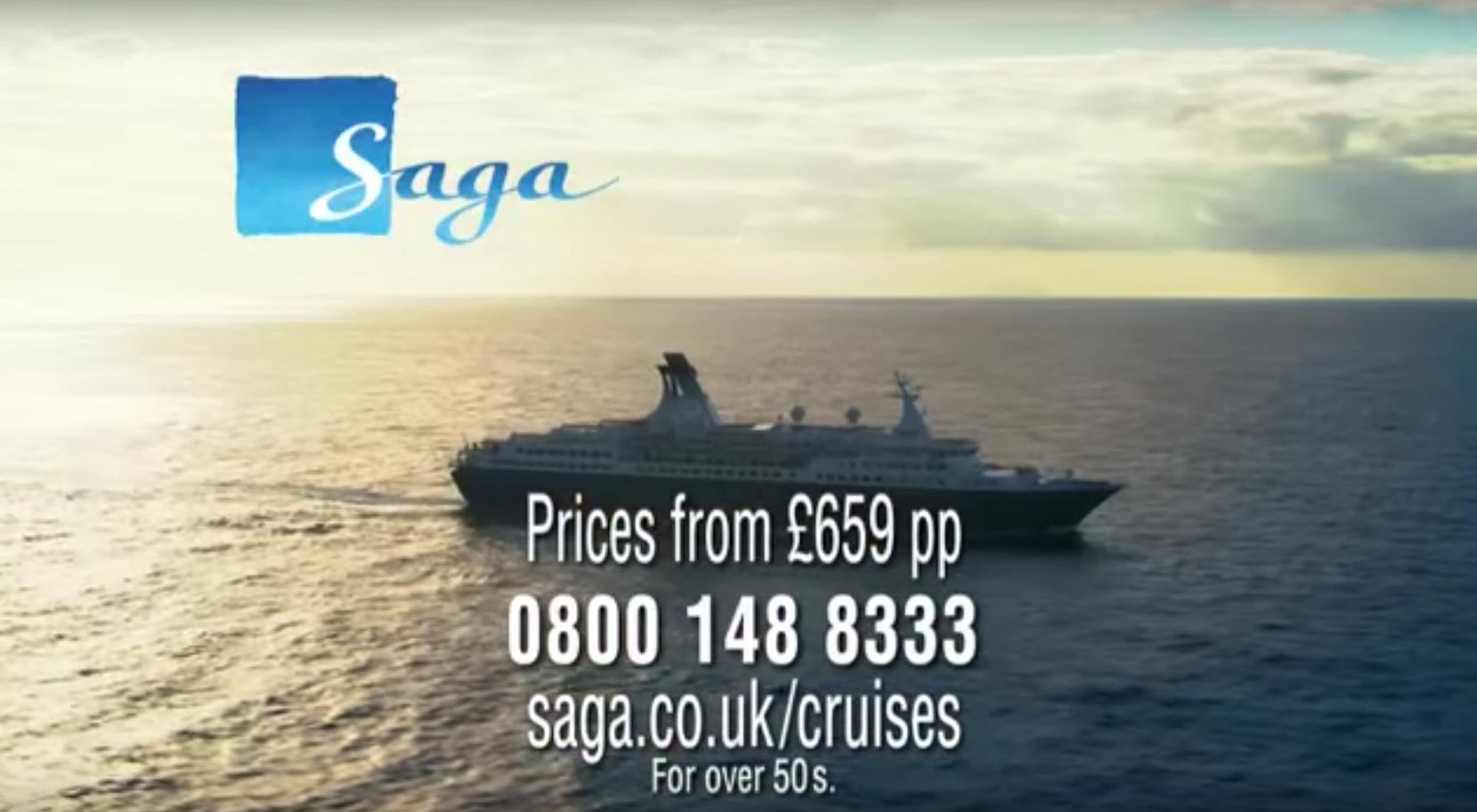 SAGA over 50s only cruise advert (Also currently advertising on the