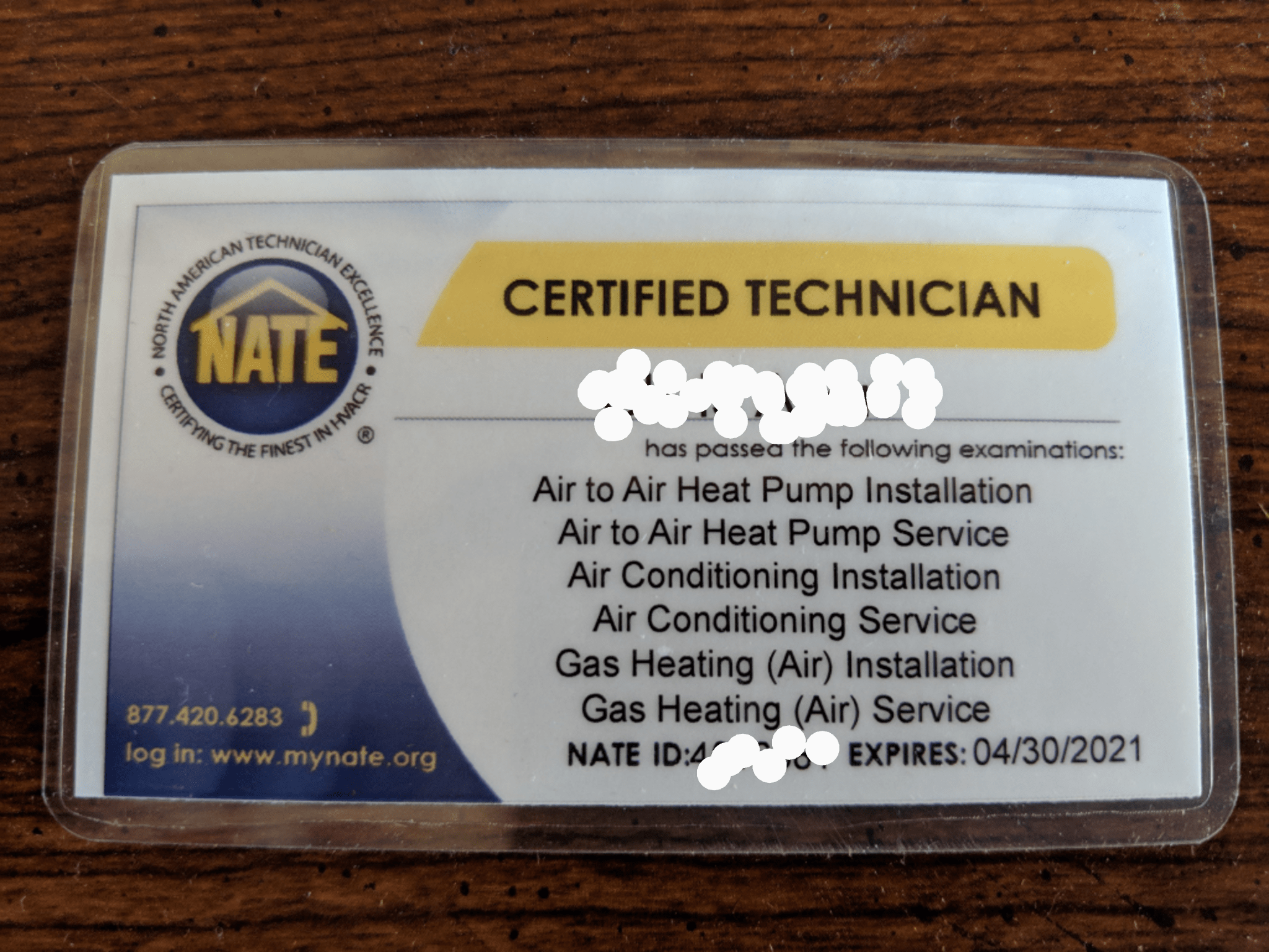 If you're NATE Certified DON'T BUY THE DAMN WALLET CARD! r/HVAC
