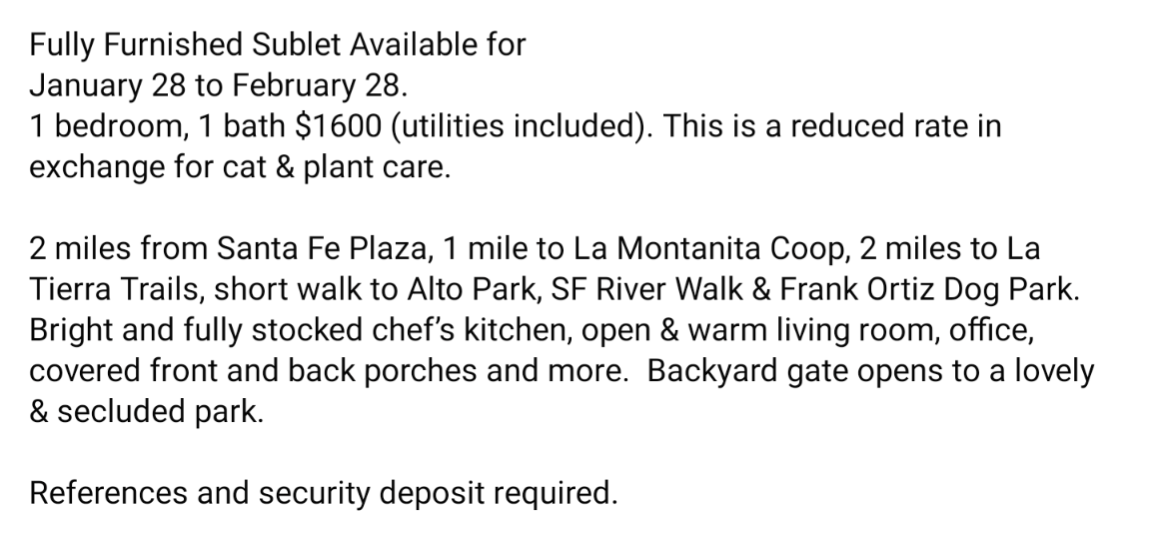 Rent my house for a month and pay to house sit for us. (Rent in the