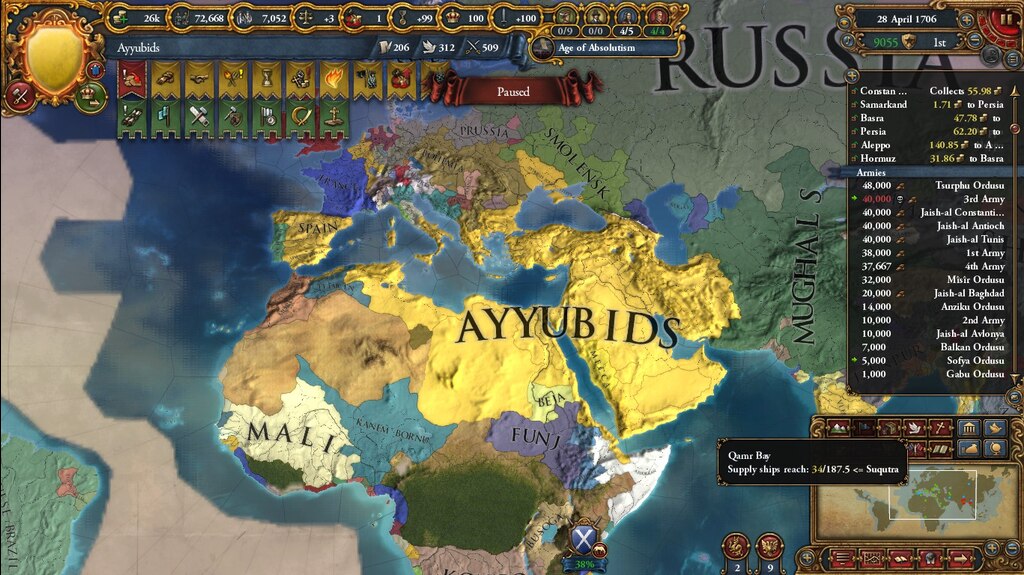 First campaign on new patch of missions expanded finished! r/eu4