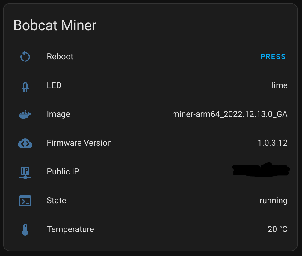 Monitoring my Bobcat Miner in Home Assistant