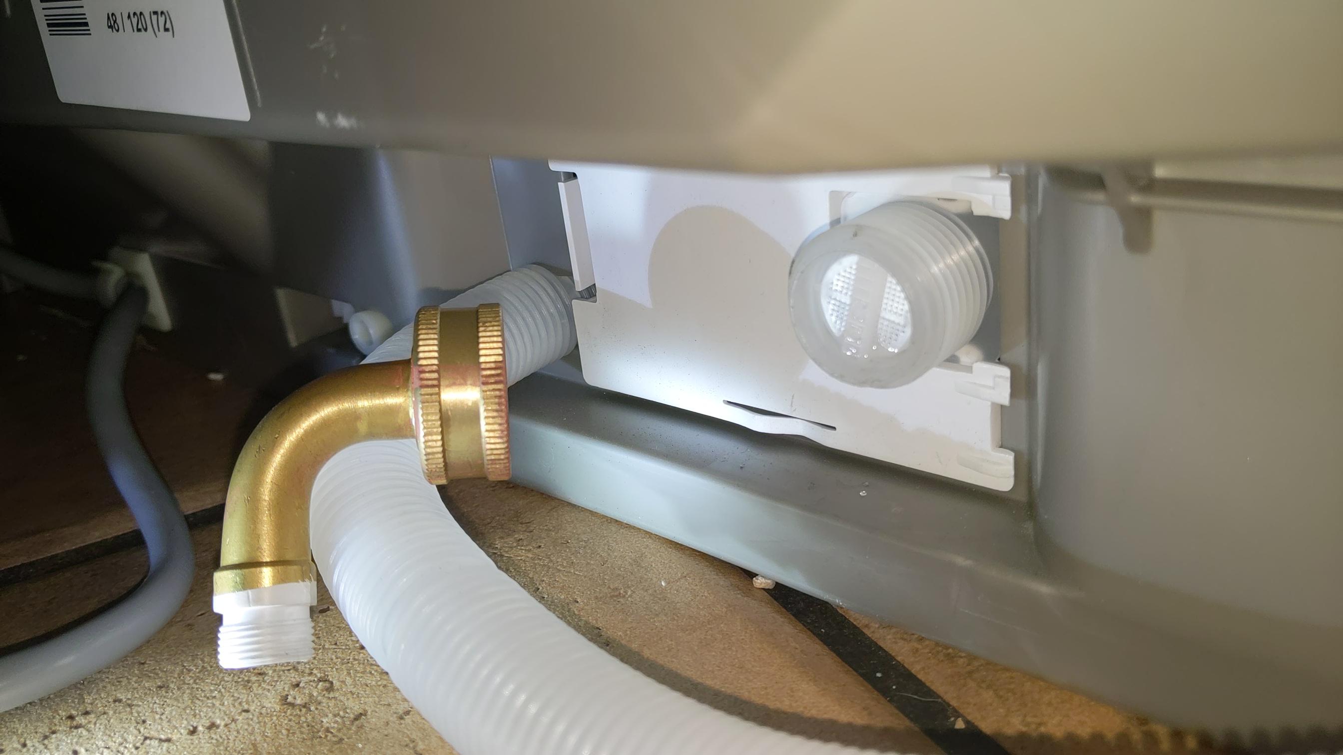 New dishwasher has a plastic inlet for fresh water. Should/can I