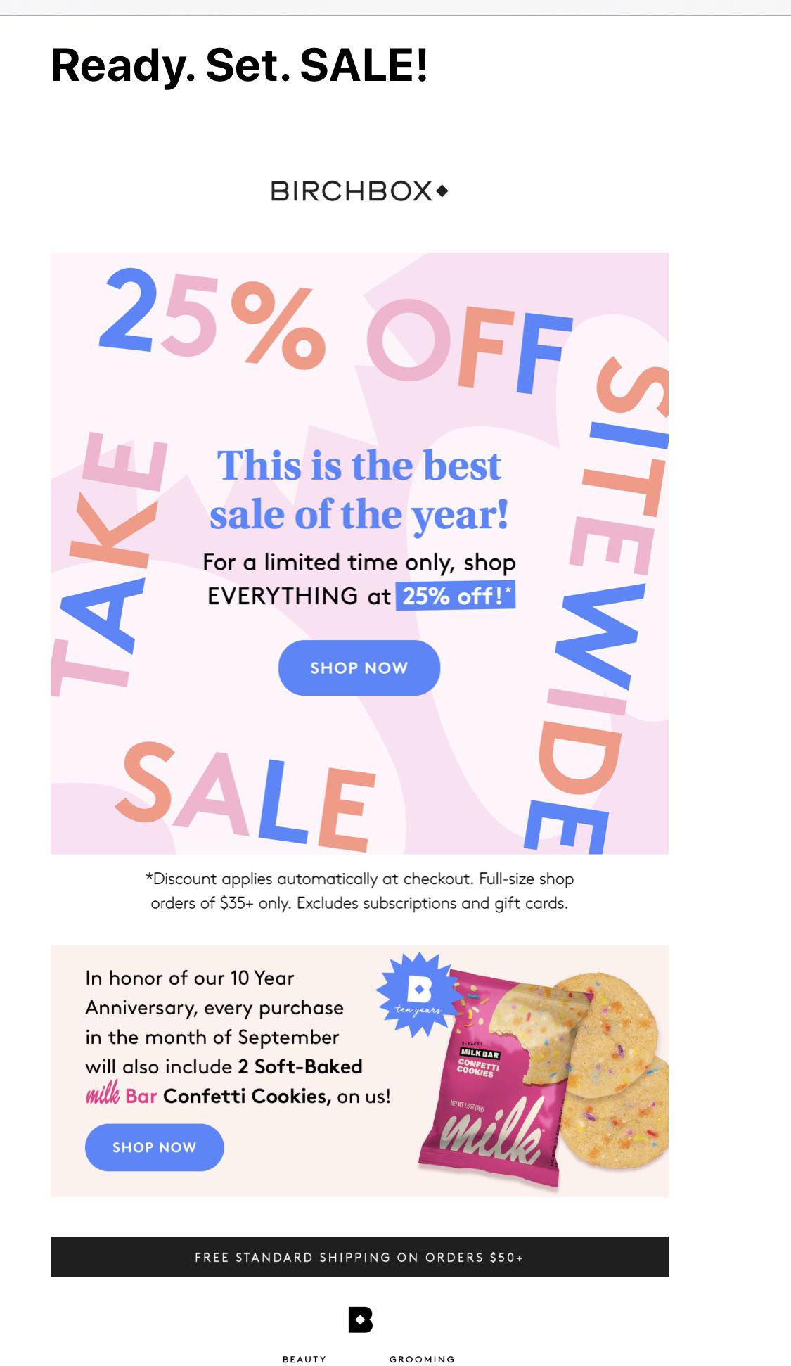 Birchbox sale 25 off 35+ BeautyBoxes