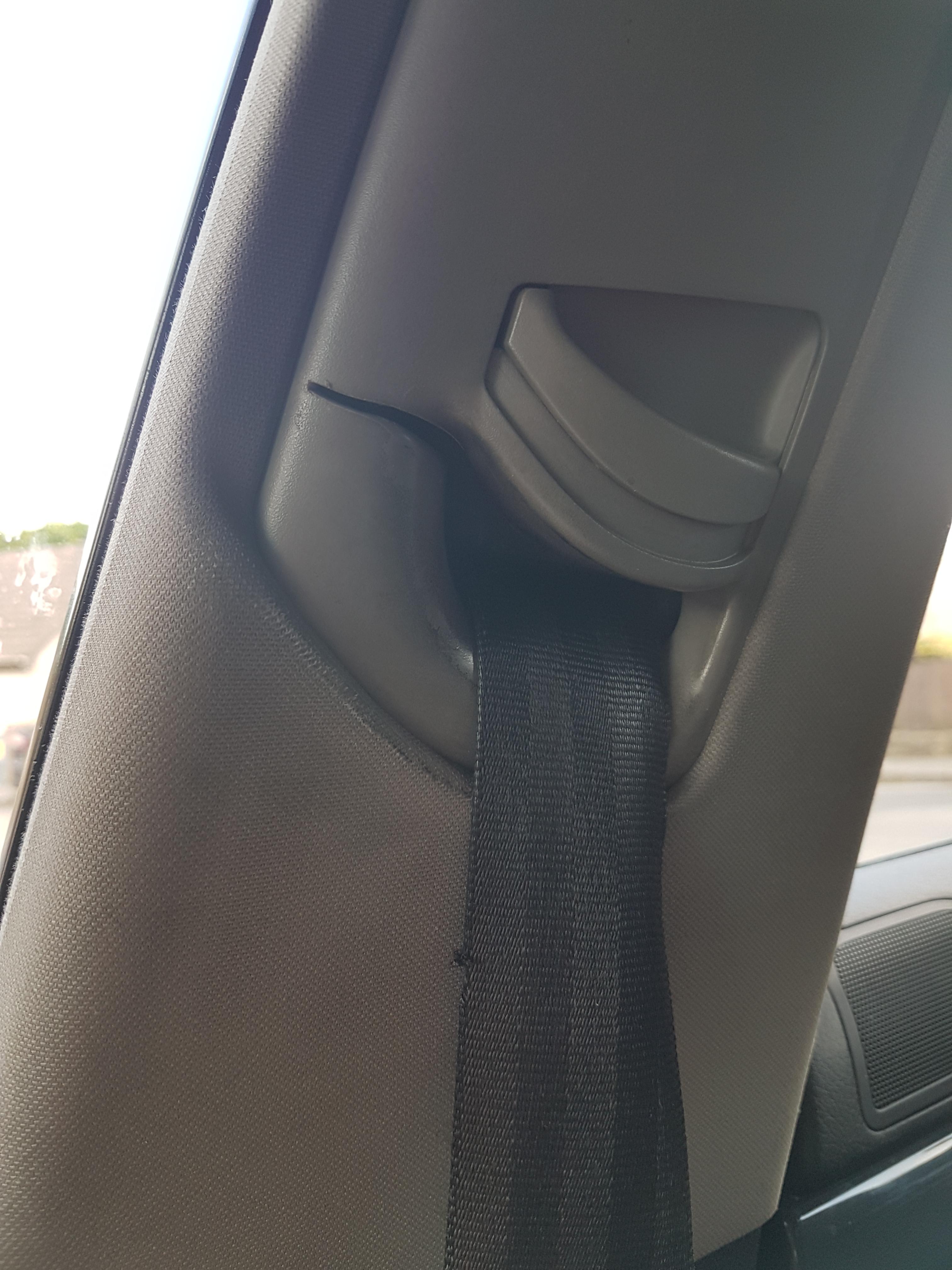 How my seatbelt cut through the hard plastic over the years r