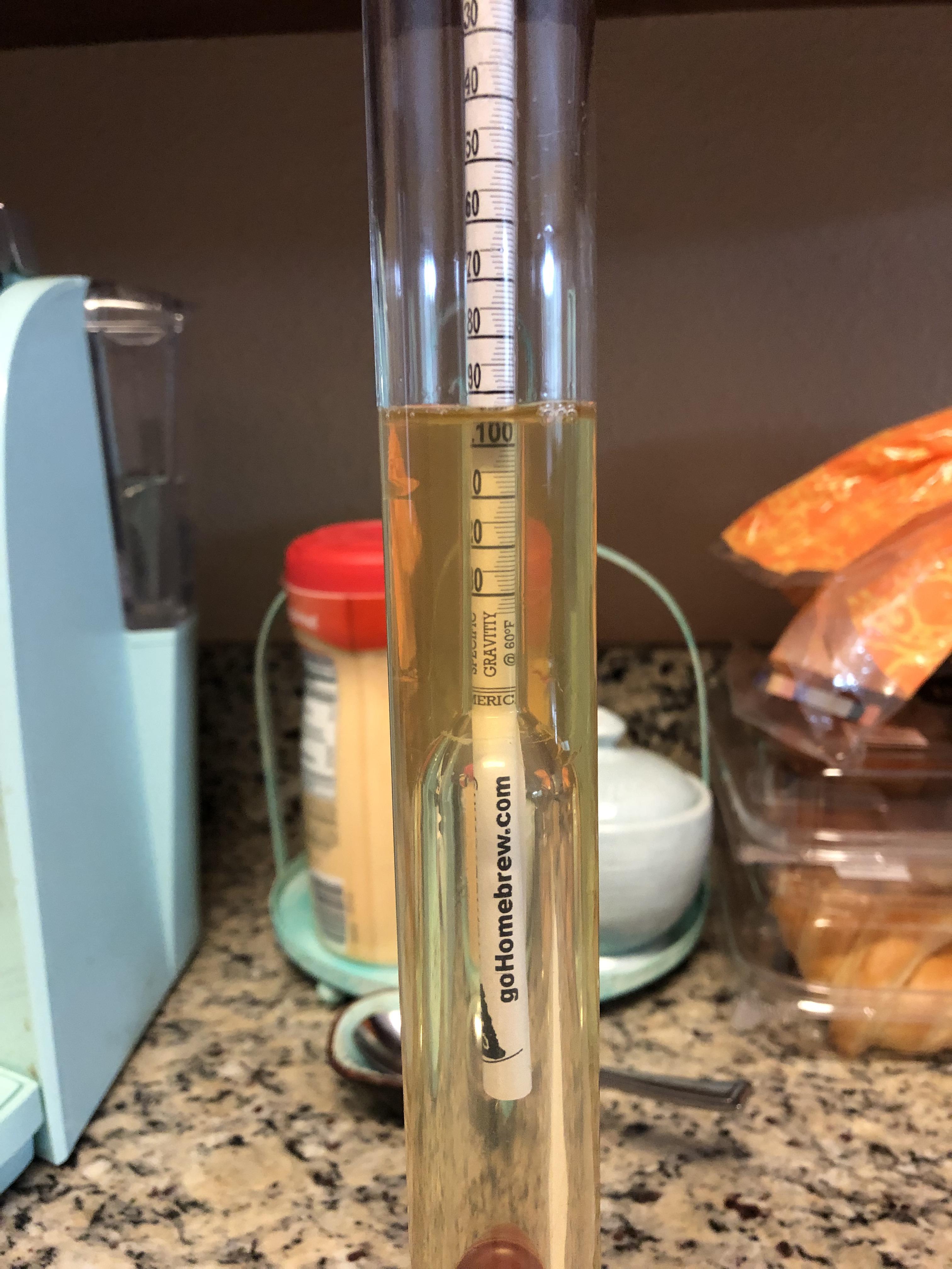 I’m having trouble reading my hydrometer for my first batch. What
